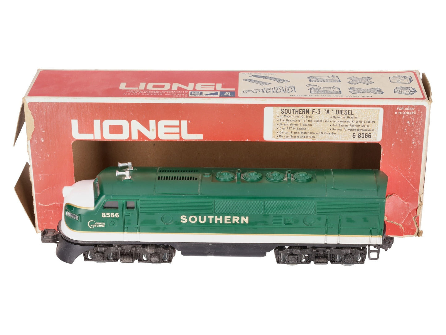 Lionel 6-8566 O Gauge Southern F-3 A Diesel Locomotive VG/Box