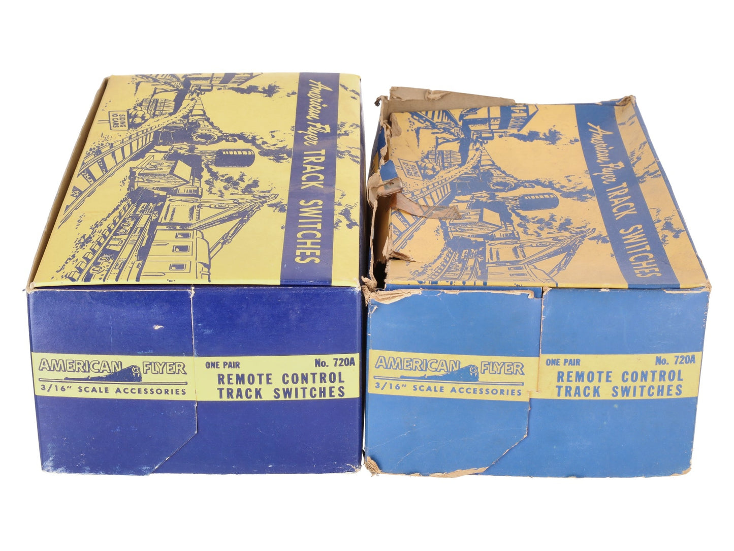 American Flyer Vintage S Postwar Left & Right Track Switches # 720A & 720A [2] VG