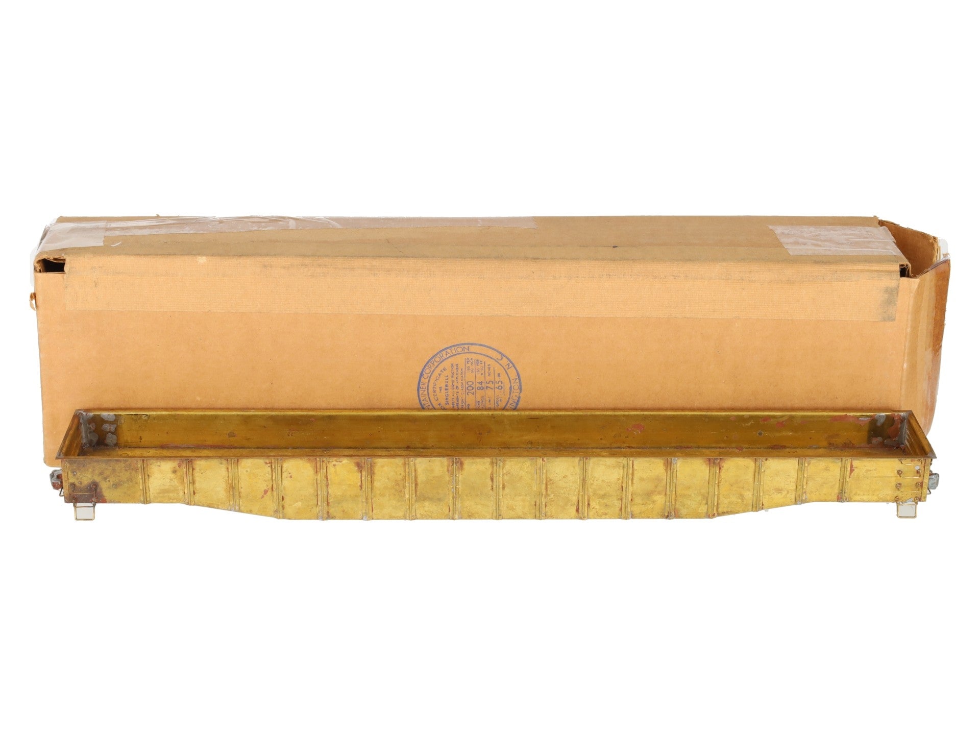 BRASS O Gauge Undecorated Steel Mill 52' Gondola VG