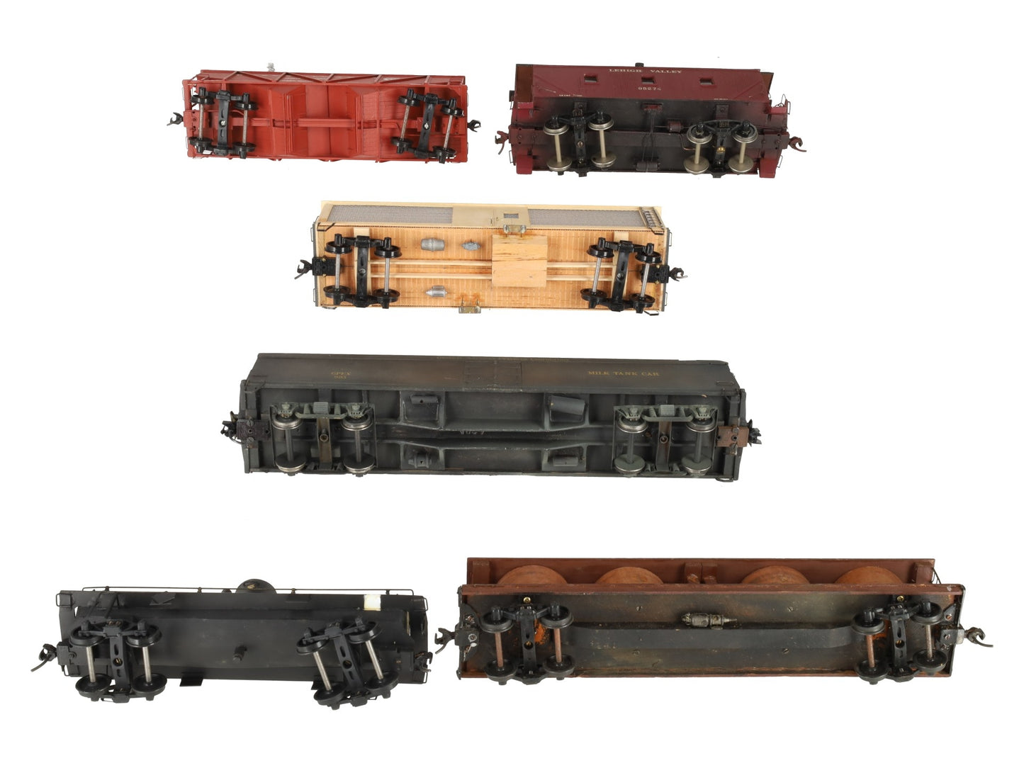 O Gauge Assorted Wooden Freight Cars #8910/220978/95274/993[2-Rail] [6] VG