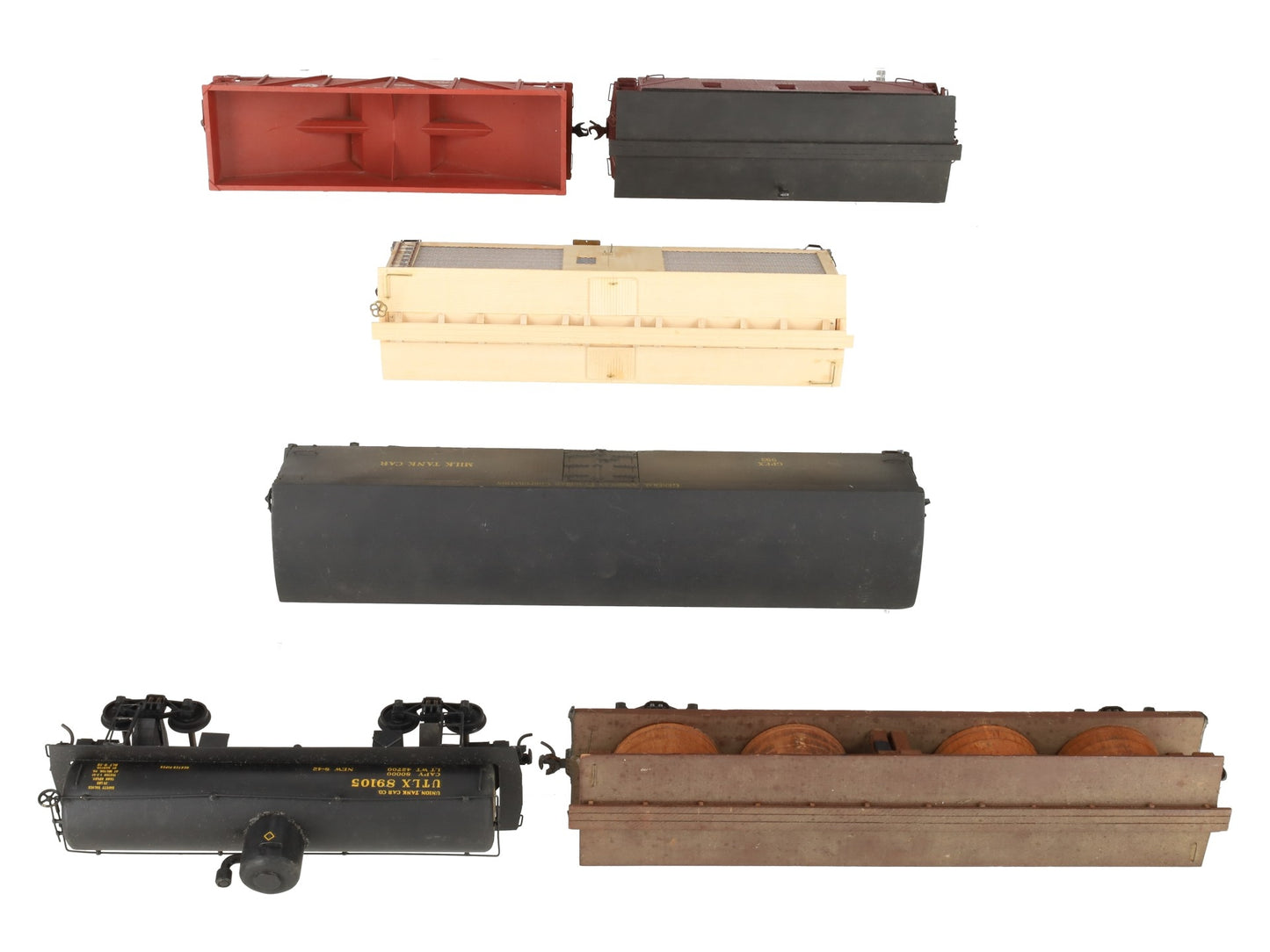 O Gauge Assorted Wooden Freight Cars #8910/220978/95274/993[2-Rail] [6] VG