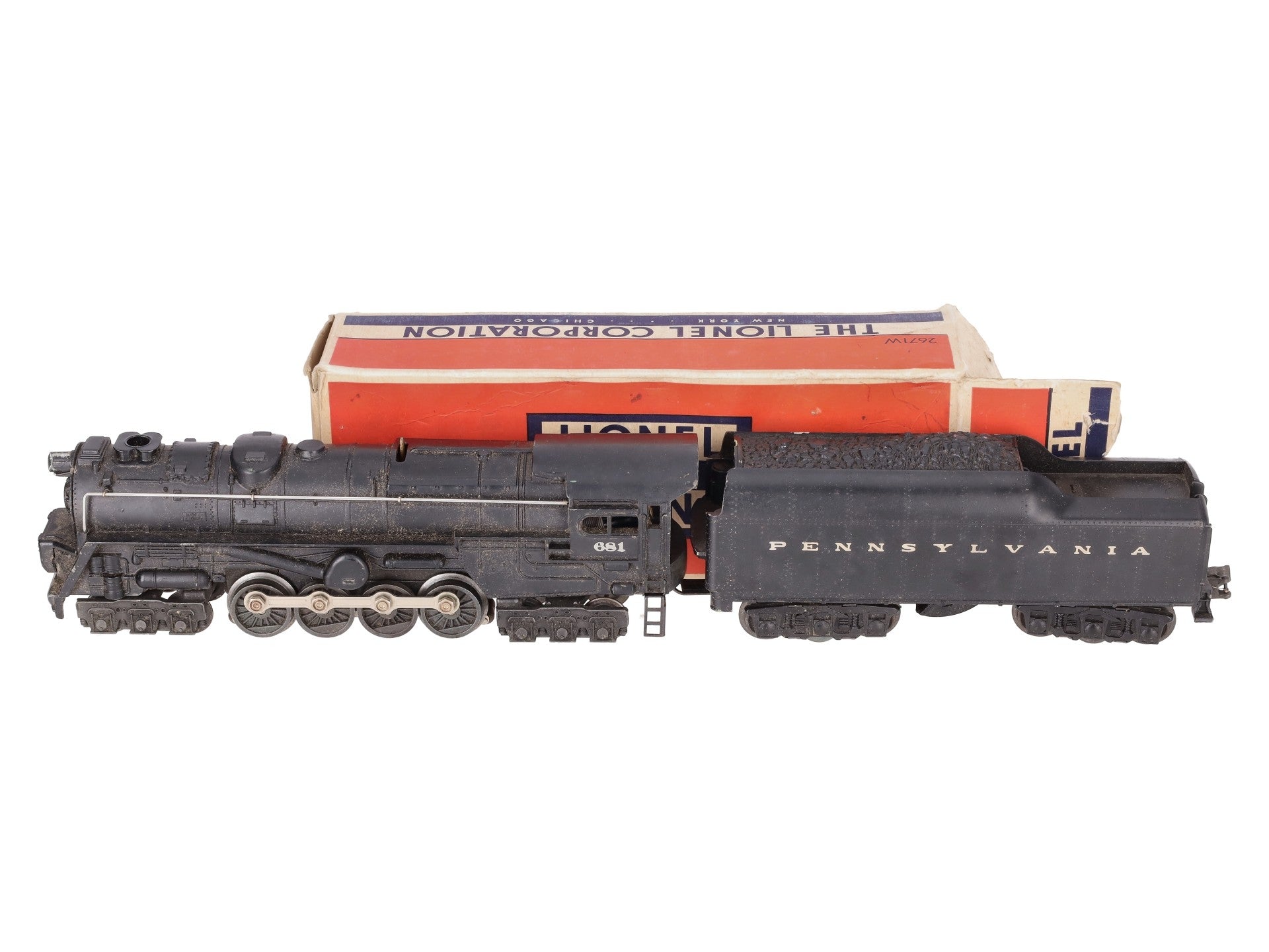 Lionel 681 Vintage O 6-8-6 Die-Cast S2 Steam Turbine Loco w/2671W Tender VG/Box