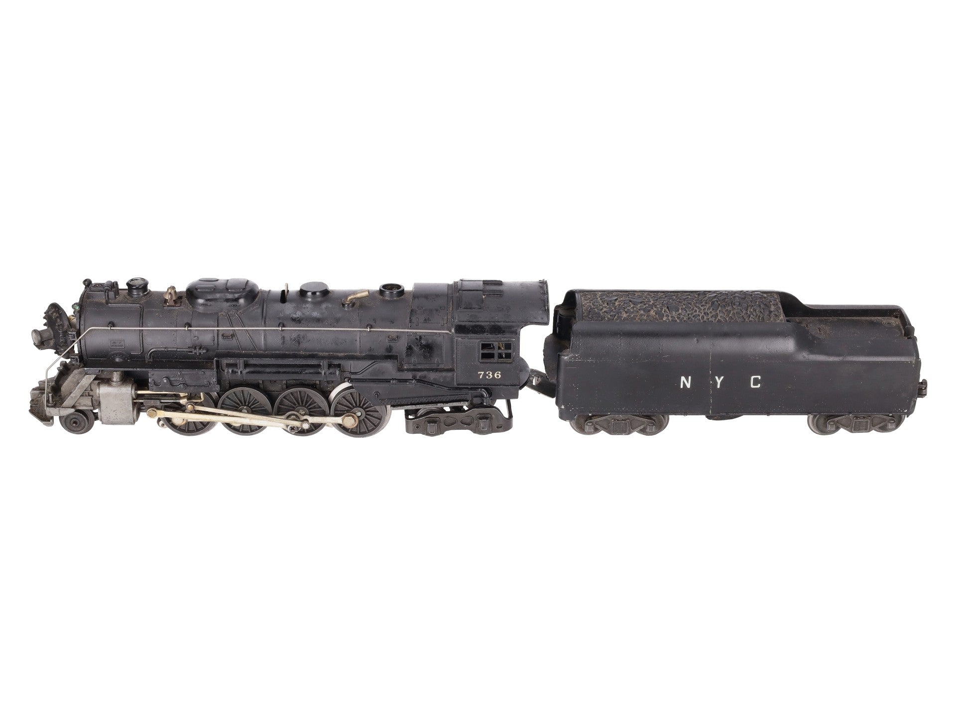 Lionel 736 Vintage O 2-8-4 Lionel Lines Steam Locomotive w/2046W Custom Tender VG