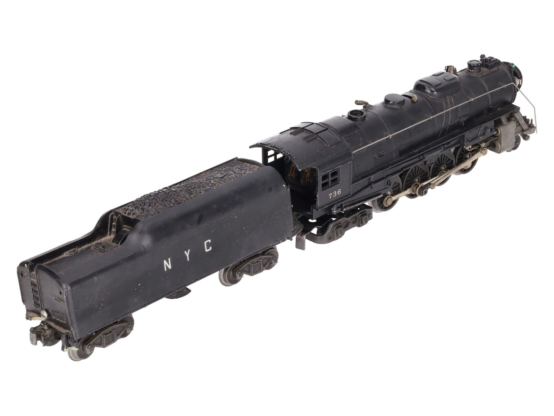 Lionel 736 Vintage O 2-8-4 Lionel Lines Steam Locomotive w/2046W Custom Tender VG