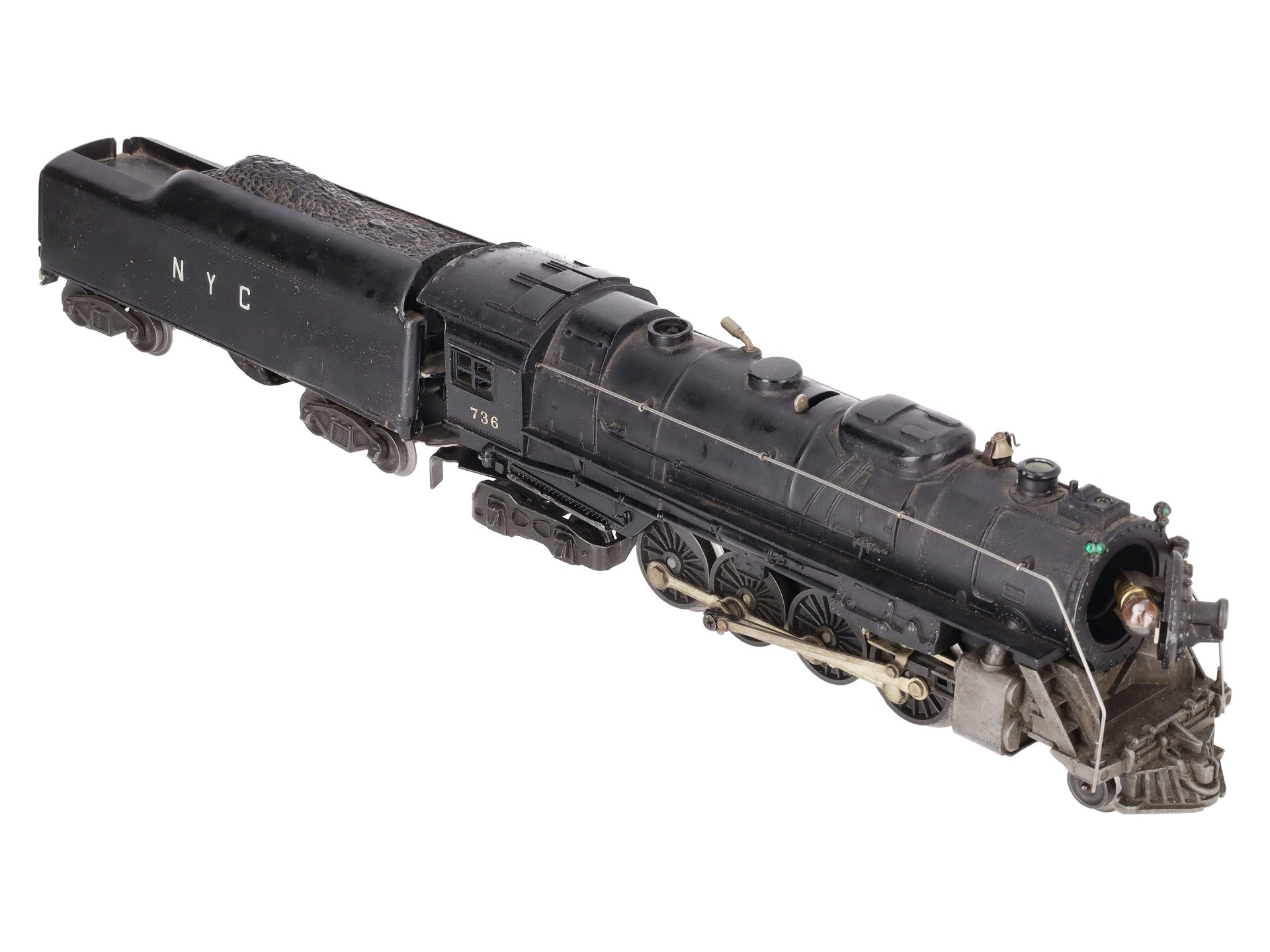 Lionel 736 Vintage O 2-8-4 Lionel Lines Steam Locomotive w/2046W Custom Tender VG