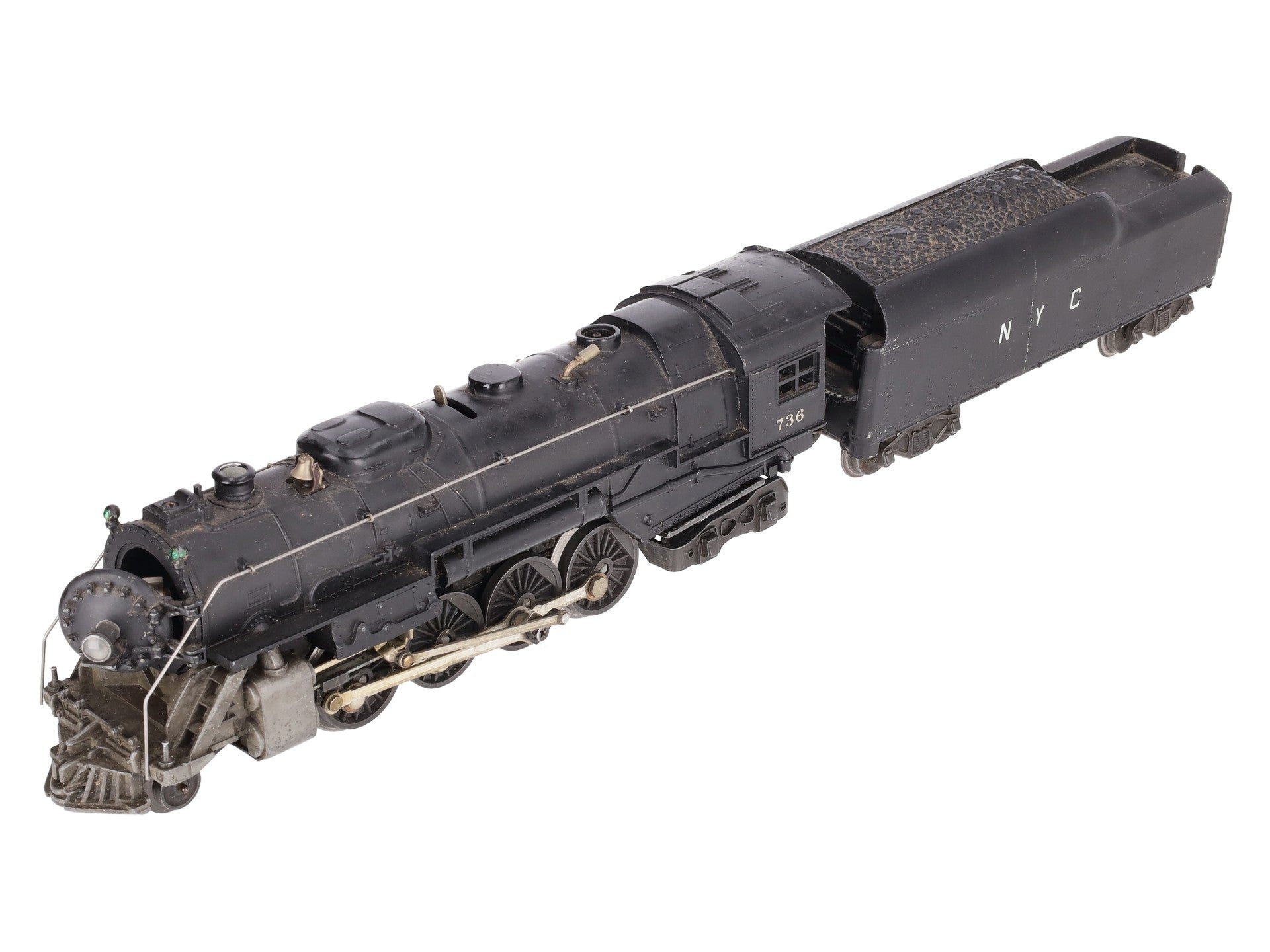 Lionel 736 Vintage O 2-8-4 Lionel Lines Steam Locomotive w/2046W Custom Tender VG