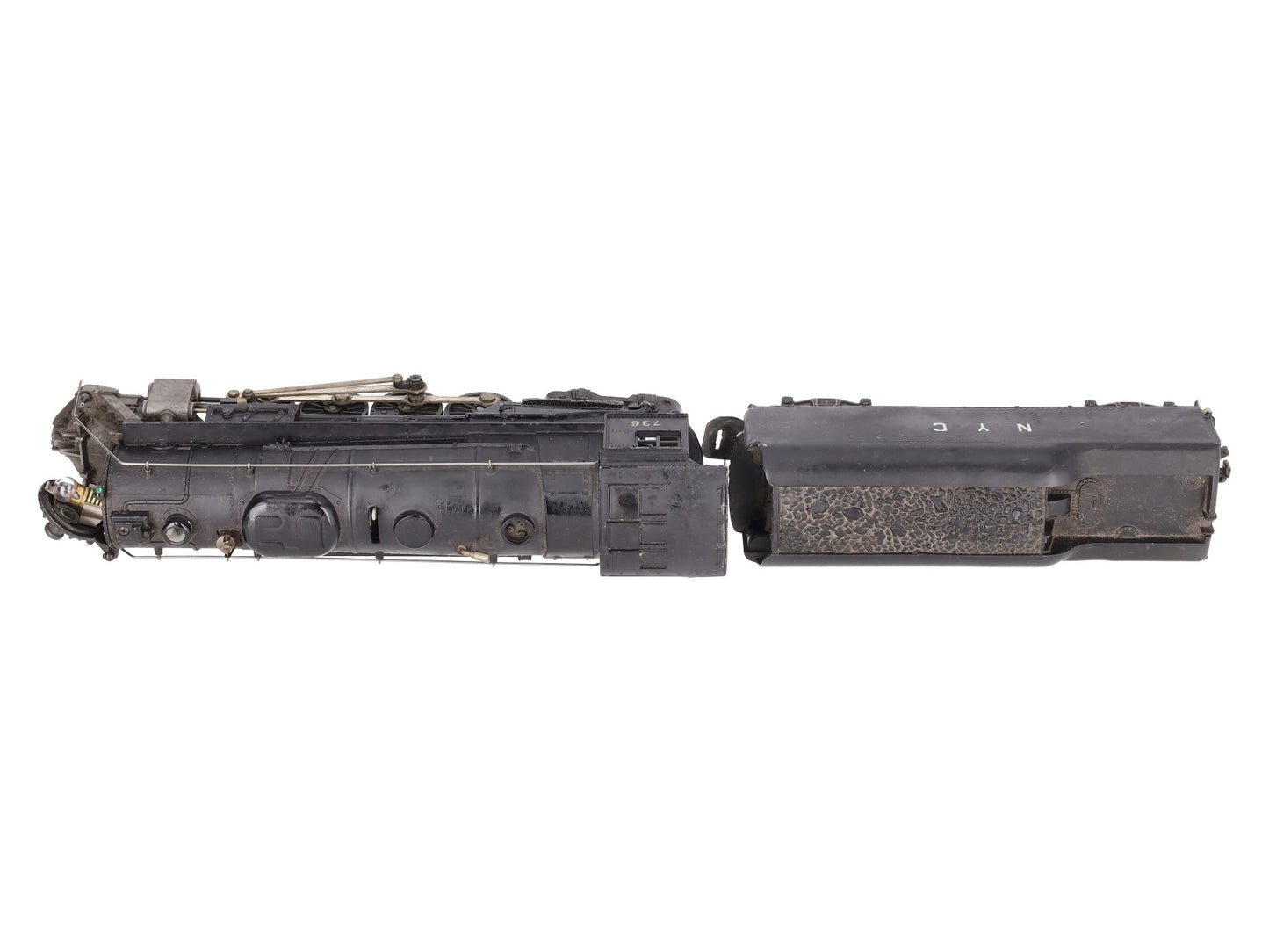Lionel 736 Vintage O 2-8-4 Lionel Lines Steam Locomotive w/2046W Custom Tender VG