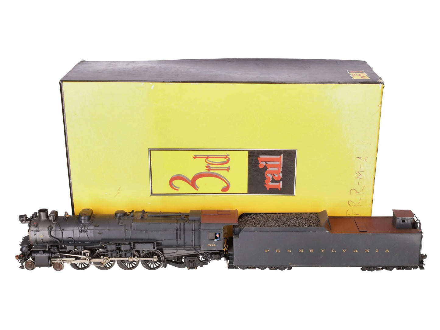 3rd Rail O Gauge BRASS PRR Locomotive & Tender #6774 VG/Box