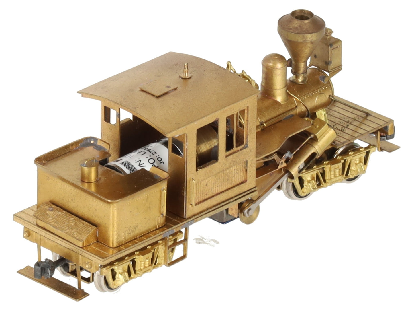 Flying Zoo HOn3 BRASS 18 Ton Climax Steam Locomotive - Unpainted EX/Box