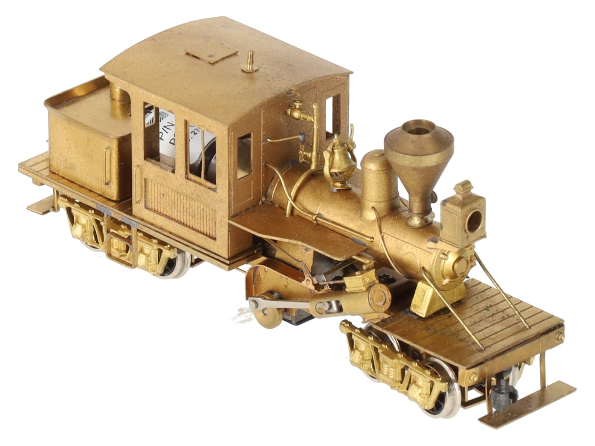 Flying Zoo HOn3 BRASS 18 Ton Climax Steam Locomotive - Unpainted EX/Box