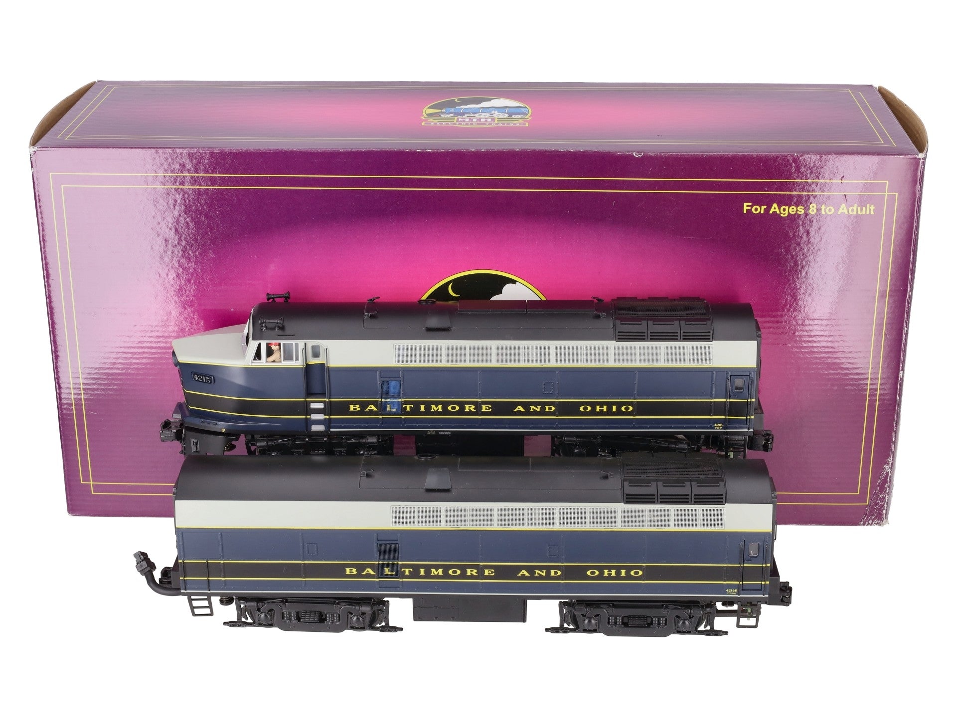MTH 20-2728-1 B&O Sharknose AB Diesel Engine Set w/Proto-Sound 2.0 #4215/4214 EX/Box