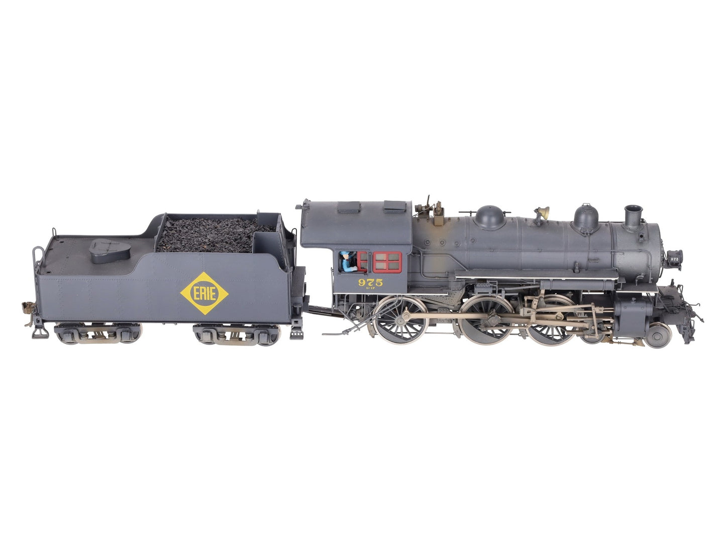 Precision Scale Co. O Brass Erie 4-6-0 Steam Loco & Tender #975 (2-Rail) - CP/Box