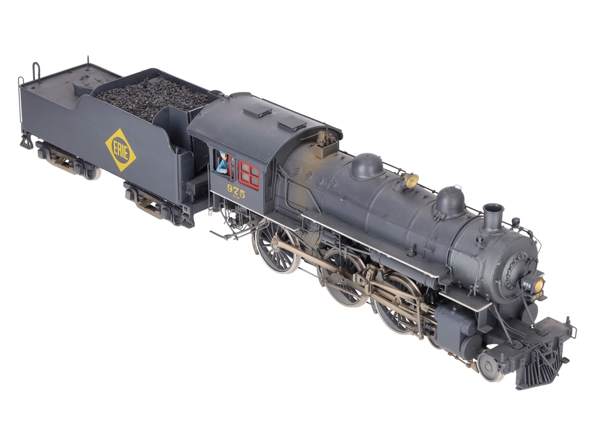 Precision Scale Co. O Brass Erie 4-6-0 Steam Loco & Tender #975 (2-Rail) - CP/Box