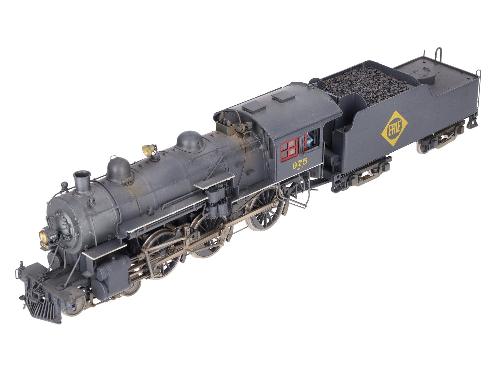 Precision Scale Co. O Brass Erie 4-6-0 Steam Loco & Tender #975 (2-Rail) - CP/Box