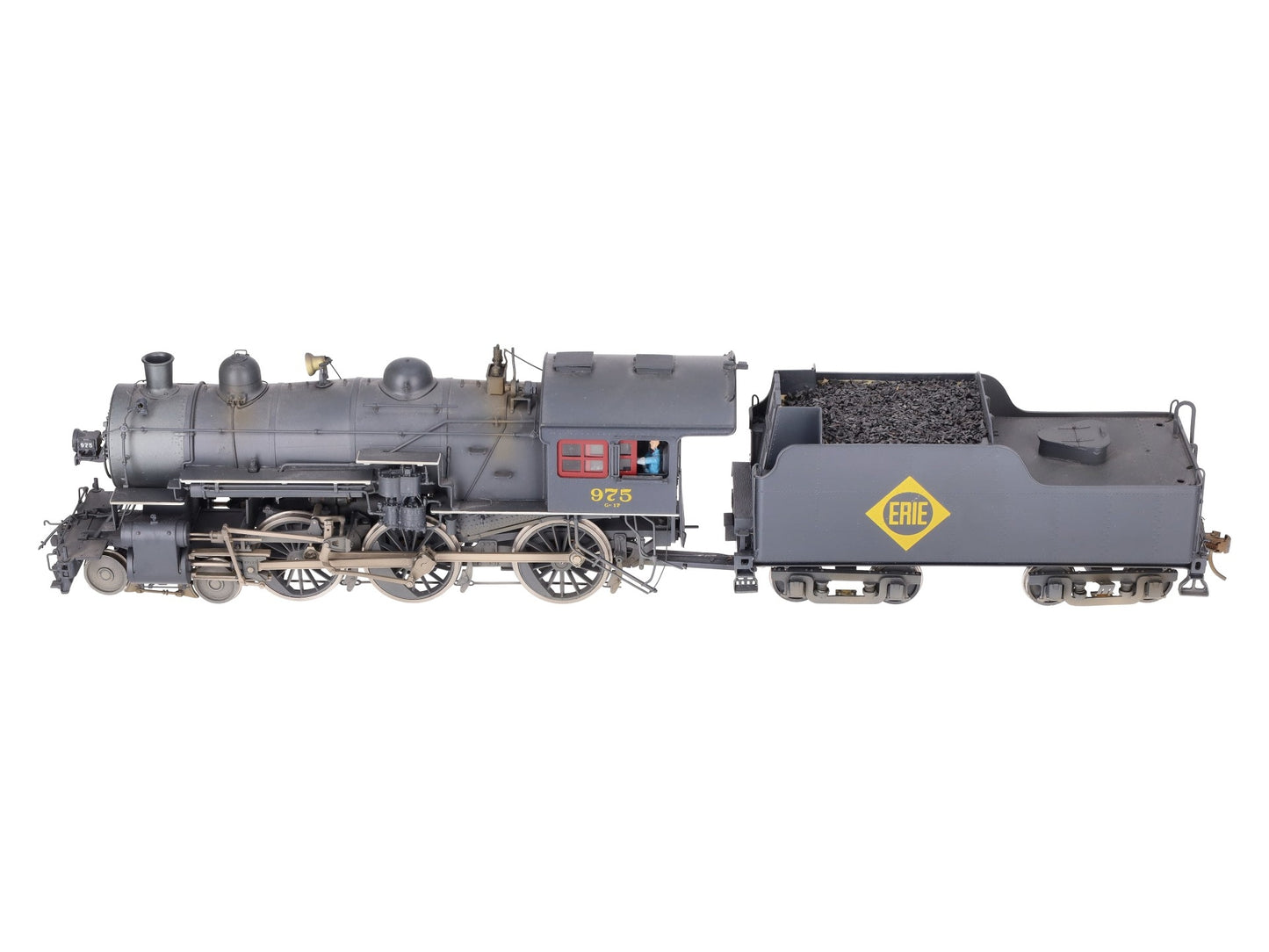 Precision Scale Co. O Brass Erie 4-6-0 Steam Loco & Tender #975 (2-Rail) - CP/Box
