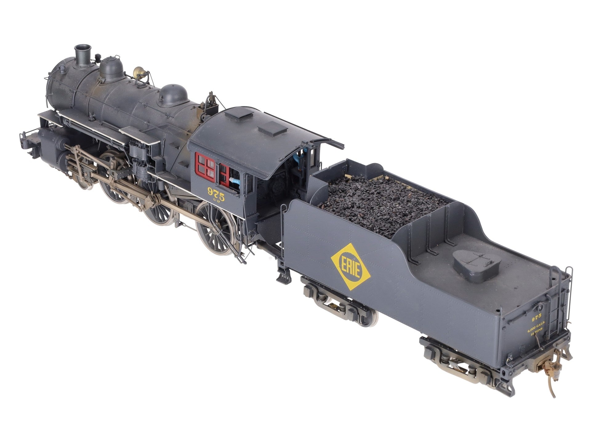 Precision Scale Co. O Brass Erie 4-6-0 Steam Loco & Tender #975 (2-Rail) - CP/Box