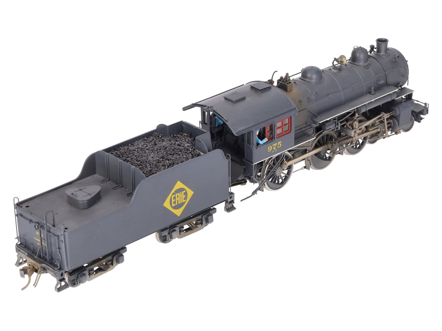 Precision Scale Co. O Brass Erie 4-6-0 Steam Loco & Tender #975 (2-Rail) - CP/Box