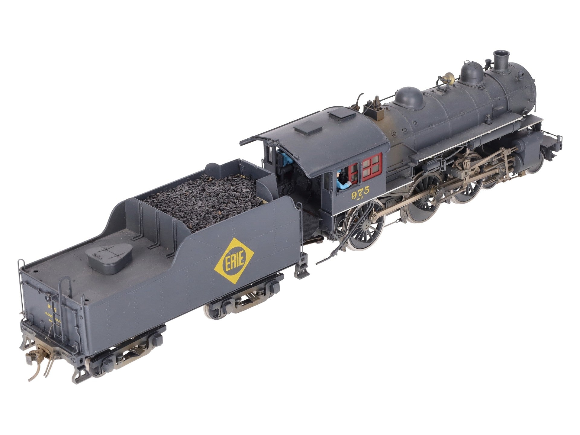 Precision Scale Co. O Brass Erie 4-6-0 Steam Loco & Tender #975 (2-Rail) - CP/Box