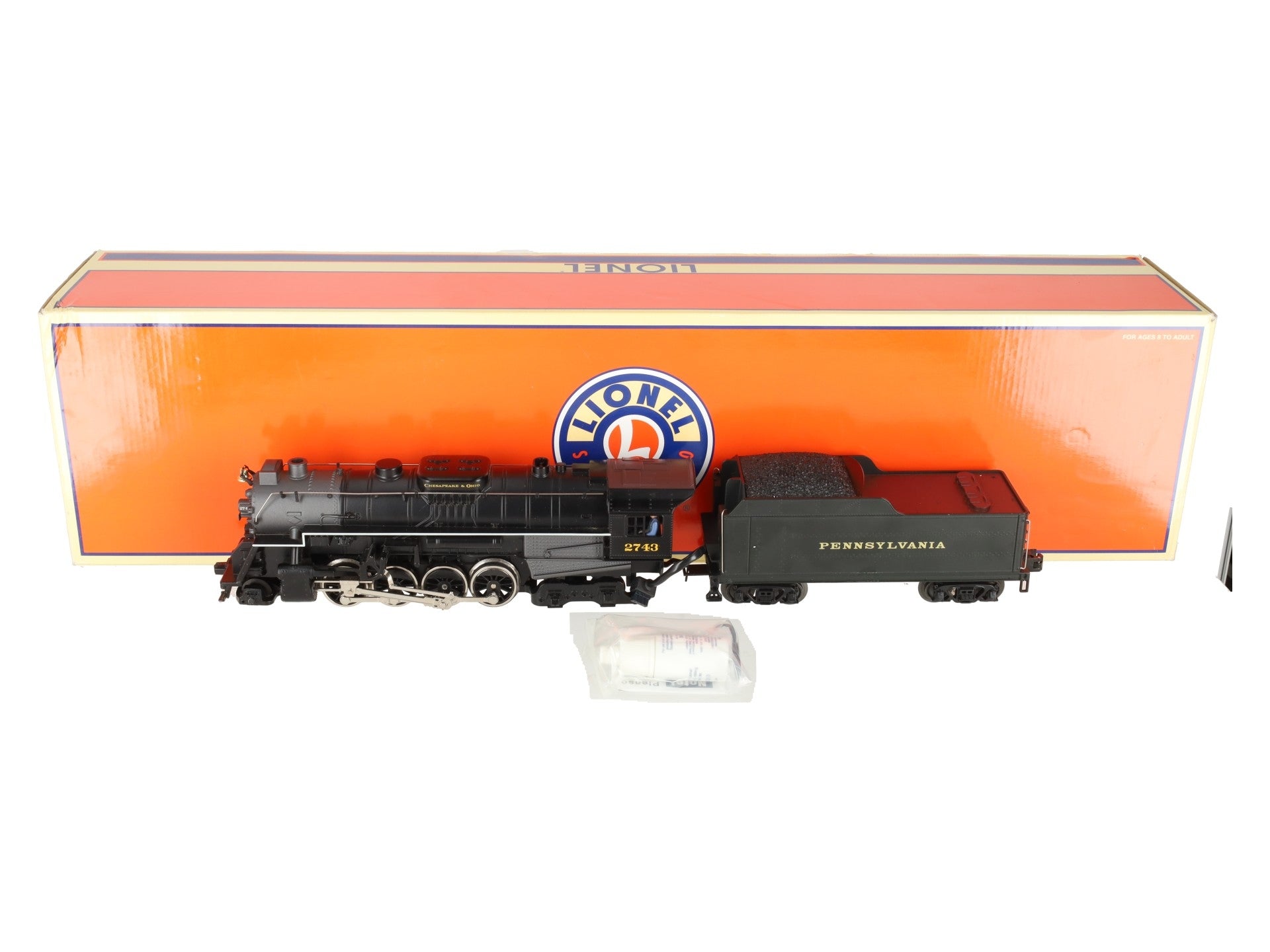 Lionel 6-28697 O Gauge C&O Berkshire Jr. Loco & Penn Tender #2743 w/ TMCC EX/Box