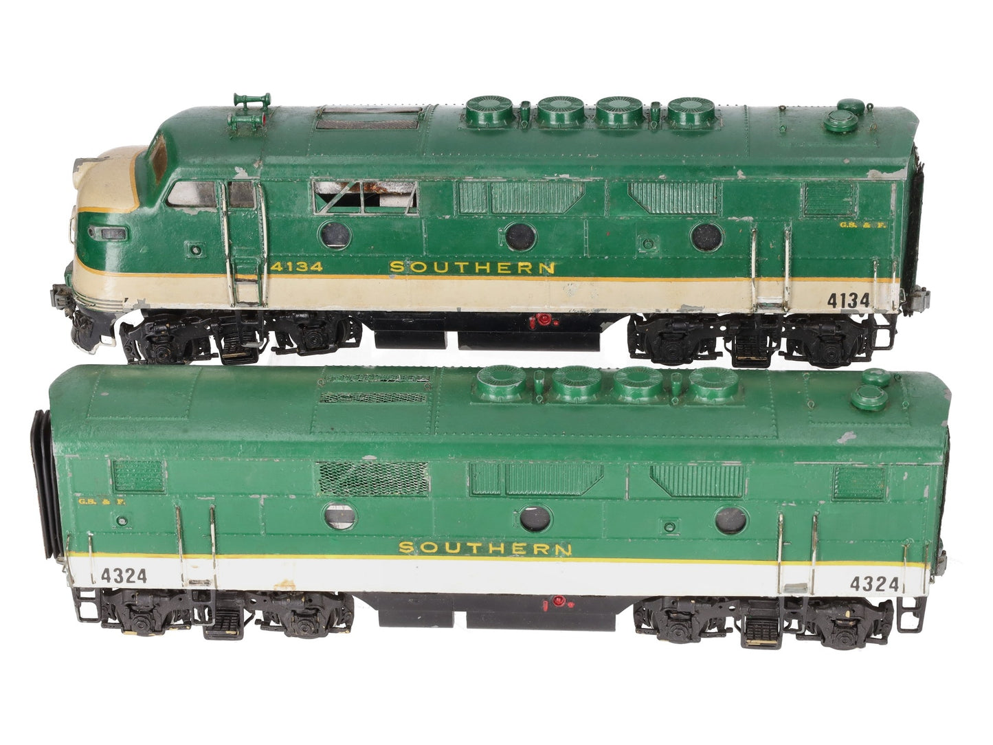 O Die-Cast/Brass Southern F3AB Diesel Loco Set #4134/4324 - Custom (2-Rail)