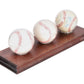Whitey Ford, Lou Brock, & Bob Gibson Autographed Baseballs w/Wooden Display VG
