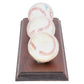Whitey Ford, Lou Brock, & Bob Gibson Autographed Baseballs w/Wooden Display VG