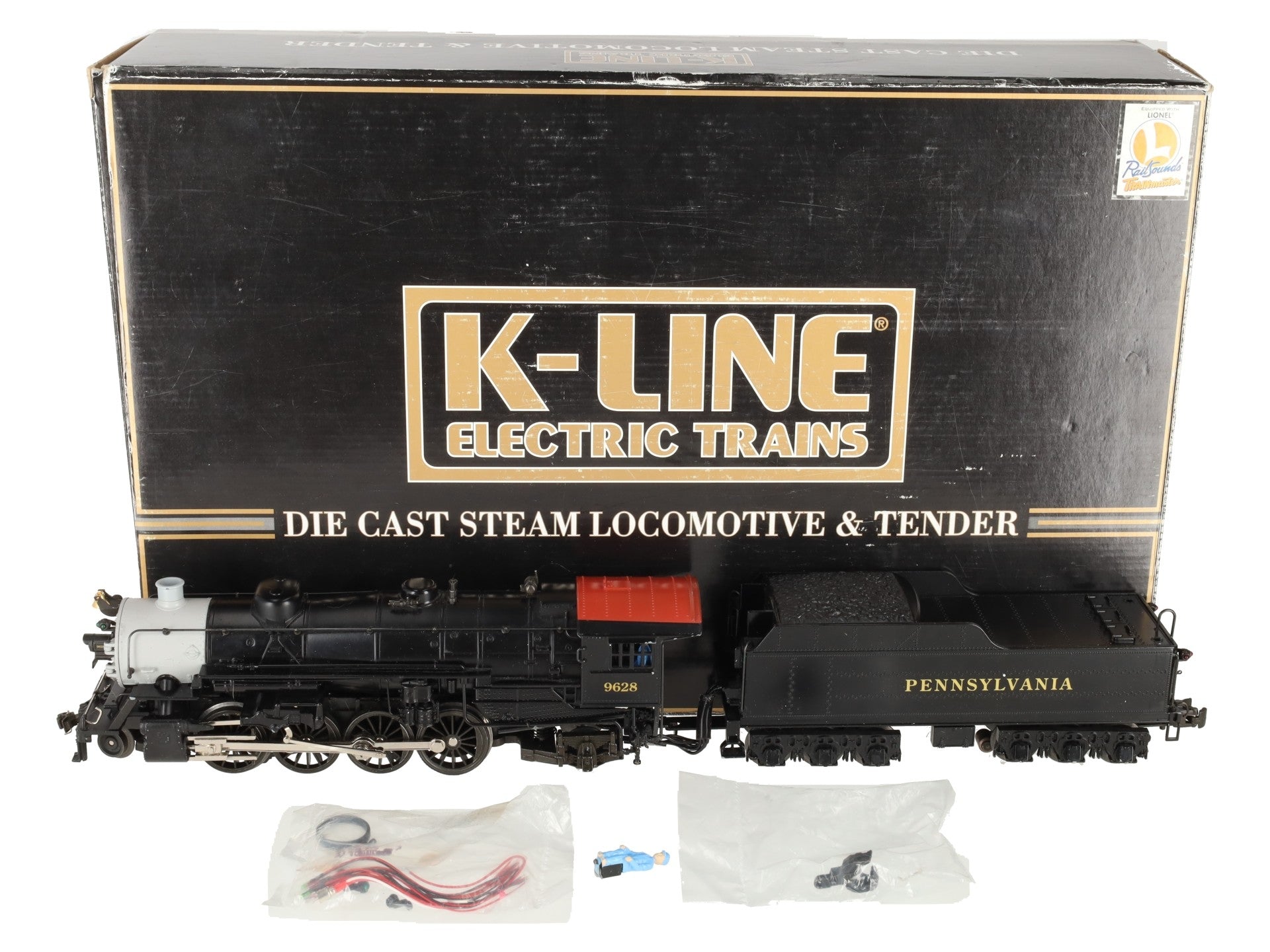 K-Line K3680-9628W PRR Mikado Steam Locomotive #9628 VG/Box