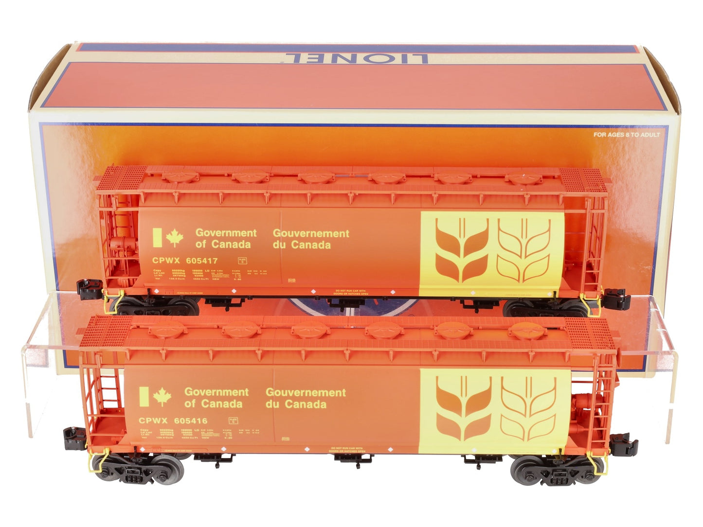 Lionel 6-11866 Government of Canada Cylindrical Hoppers (Set of 2) LN/Box
