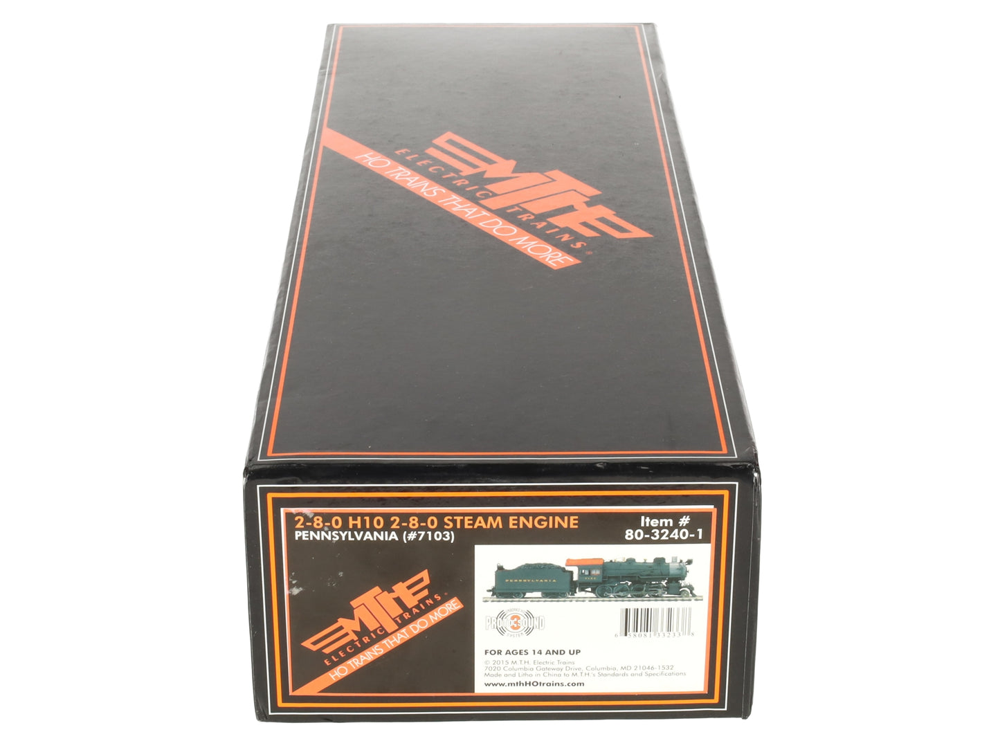 MTH 80-3240-1 HO Pennsylvania Railroad 2-8-0 H10 Steam with P-S 3 & DCC #7103 EX/Box
