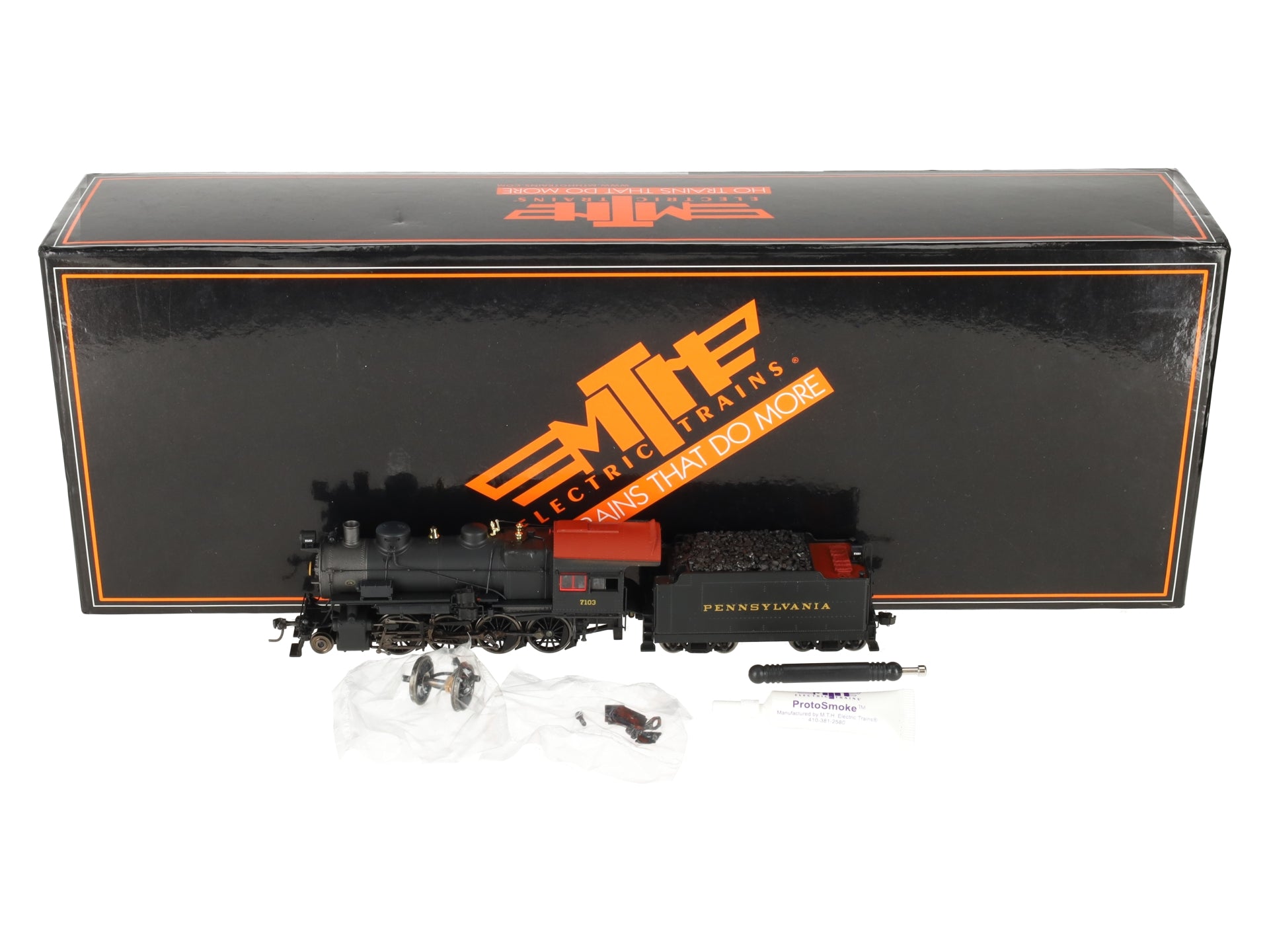 MTH 80-3240-1 HO Pennsylvania Railroad 2-8-0 H10 Steam with P-S 3 & DCC #7103 EX/Box