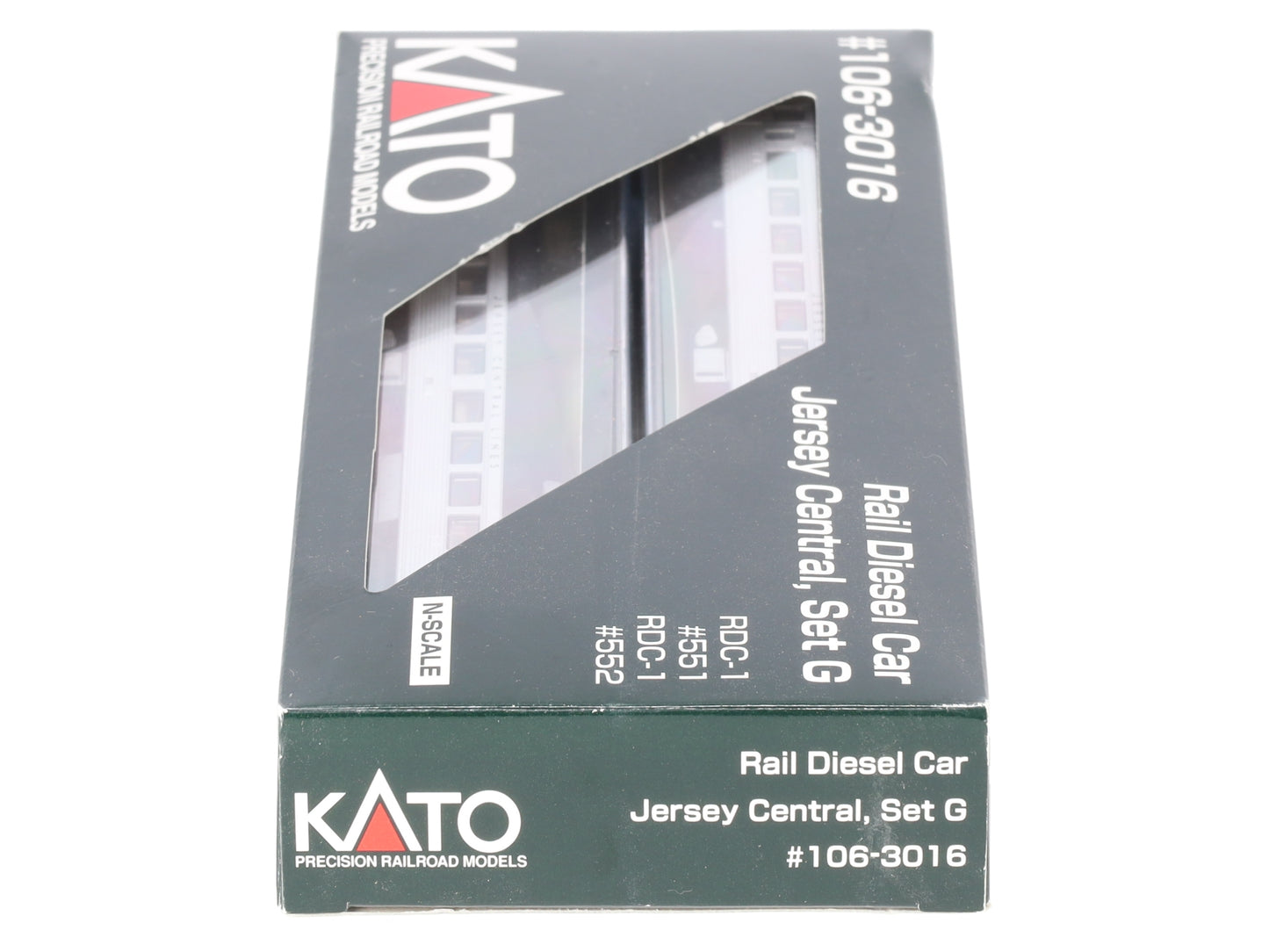 Kato 106-3016 N Scale Jersey Central Rail Diesel Car-Set G #551/552 (Set of 2) LN/Box