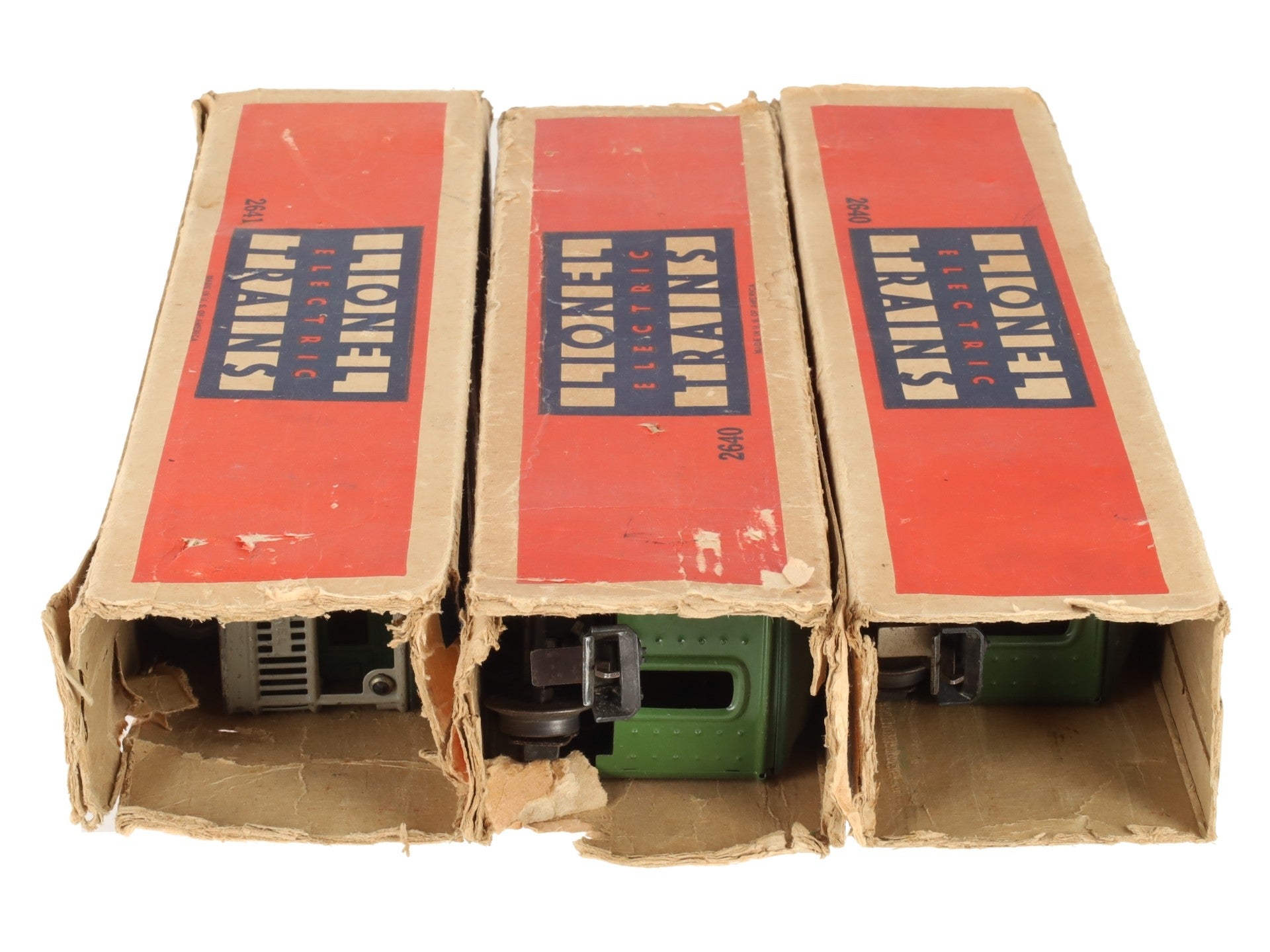 Lionel 2640S Vintage O Prewar Green/Cream Pullman Passenger Set: 2640 2640 2641 VG/Box