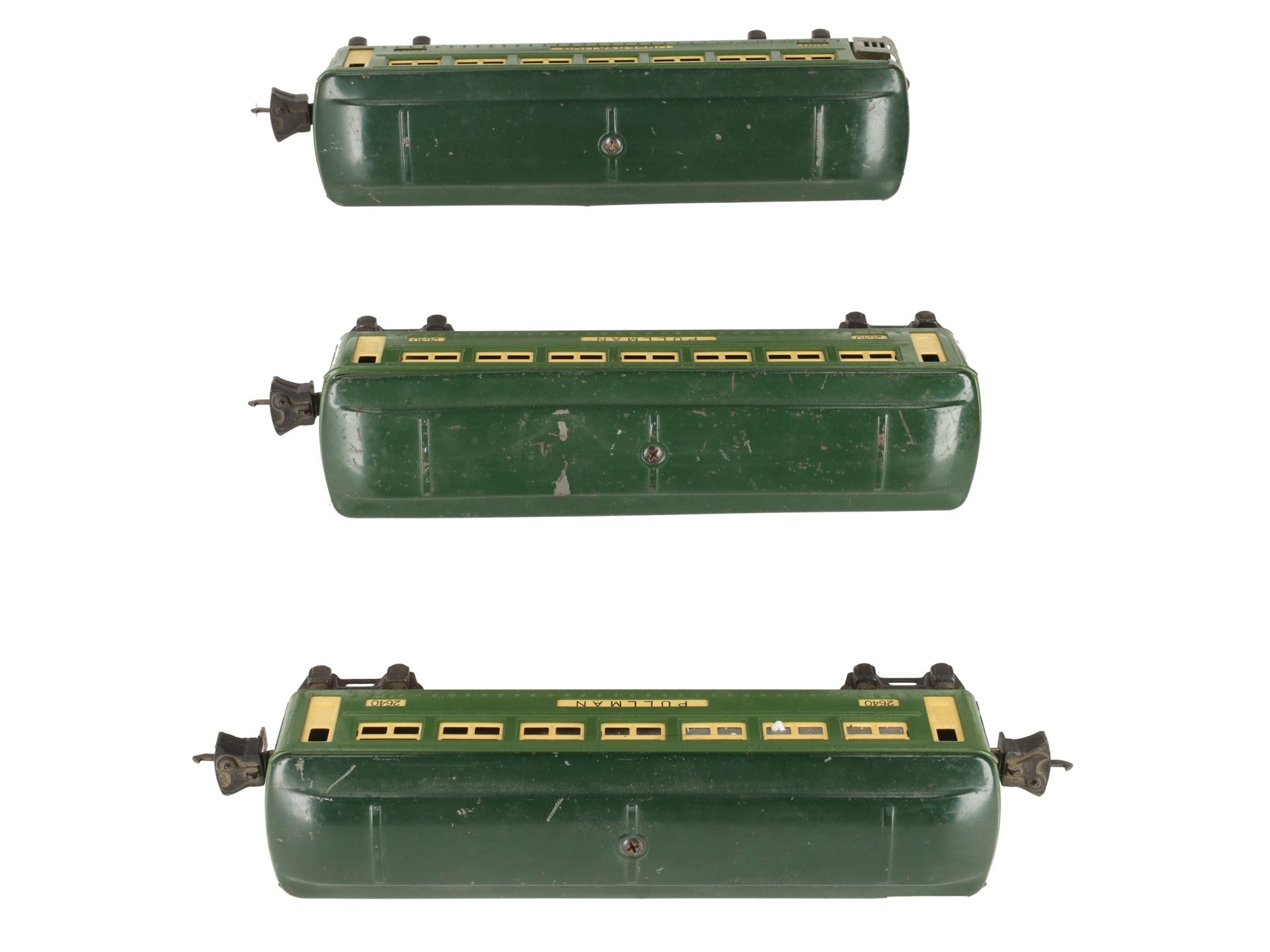 Lionel 2640S Vintage O Prewar Green/Cream Pullman Passenger Set: 2640 2640 2641 VG/Box