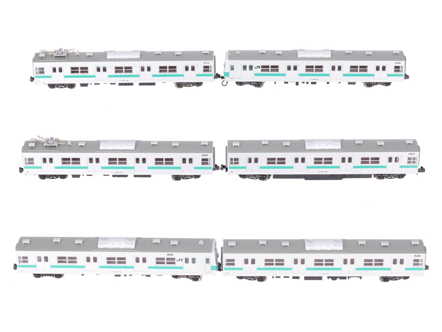 MicroAce A-0938 N Scale 203 Series 100 Sub-Series Passenger Set (Set of 6) NIB