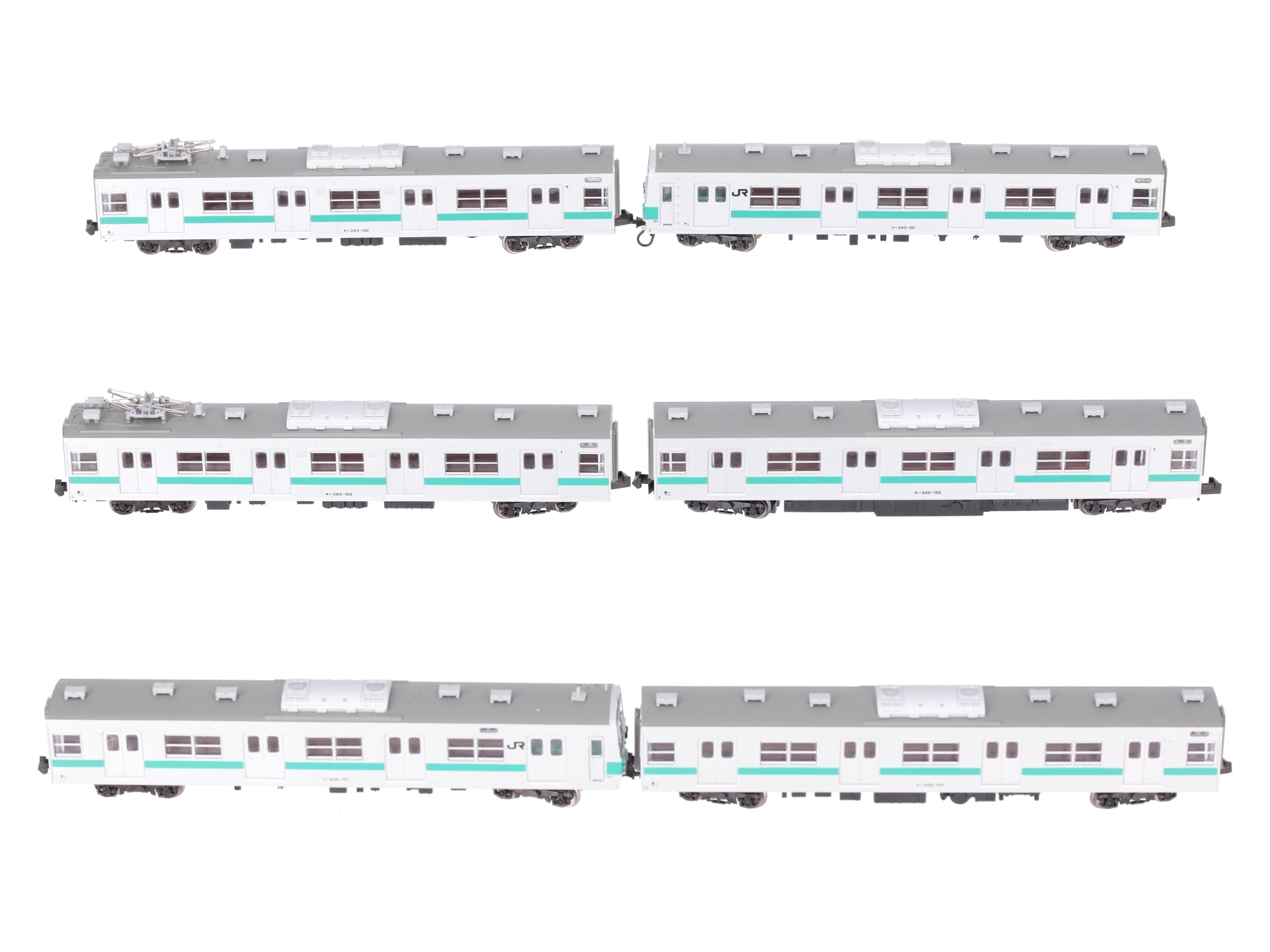 MicroAce A-0938 N Scale 203 Series 100 Sub-Series Passenger Set (Set of 6) NIB