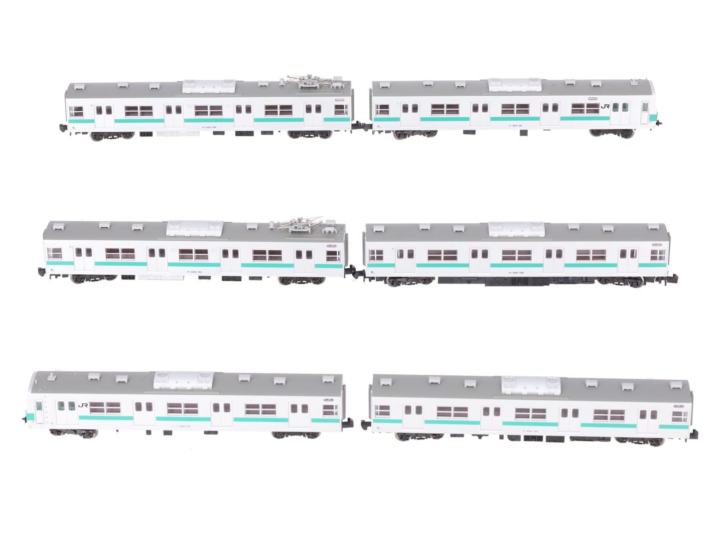 MicroAce A-0938 N Scale 203 Series 100 Sub-Series Passenger Set (Set of 6) NIB