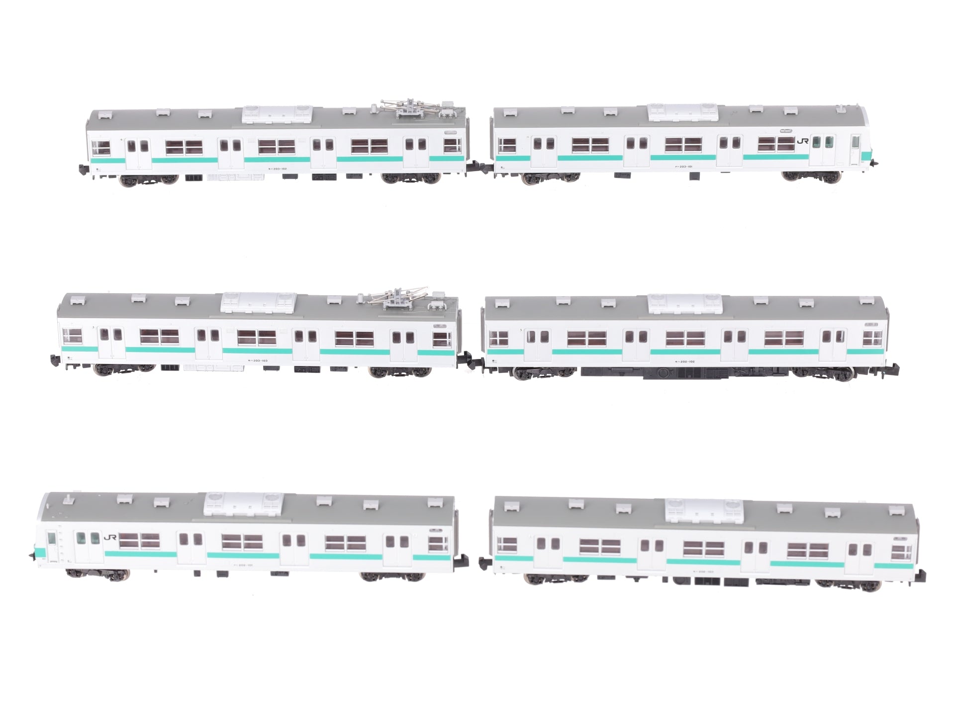 MicroAce A-0938 N Scale 203 Series 100 Sub-Series Passenger Set (Set of 6) NIB