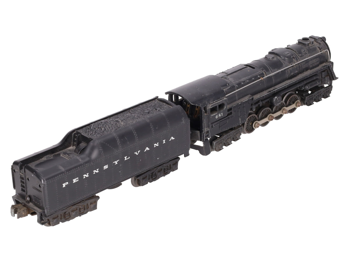 Lionel 681 Vintage O 6-8-6 Diecast S2 Steam Turbine Loco w/2671W Tender VG
