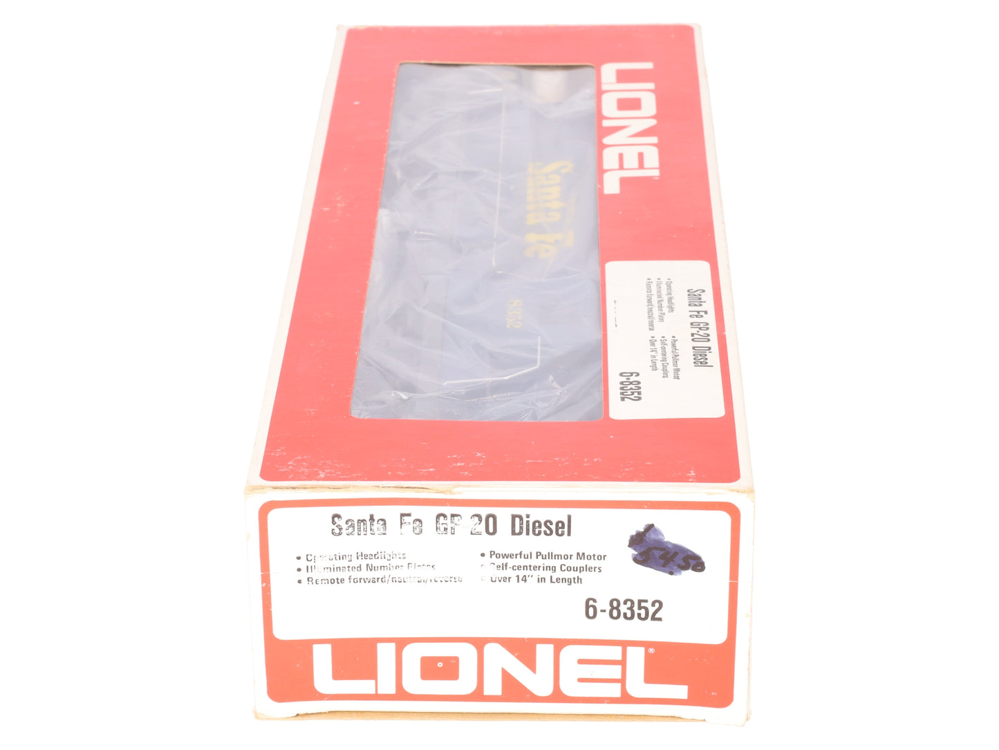 Lionel 6-8352 O Gauge Santa Fe GP-20 Powered Diesel Locomotive #8352 VG/Box
