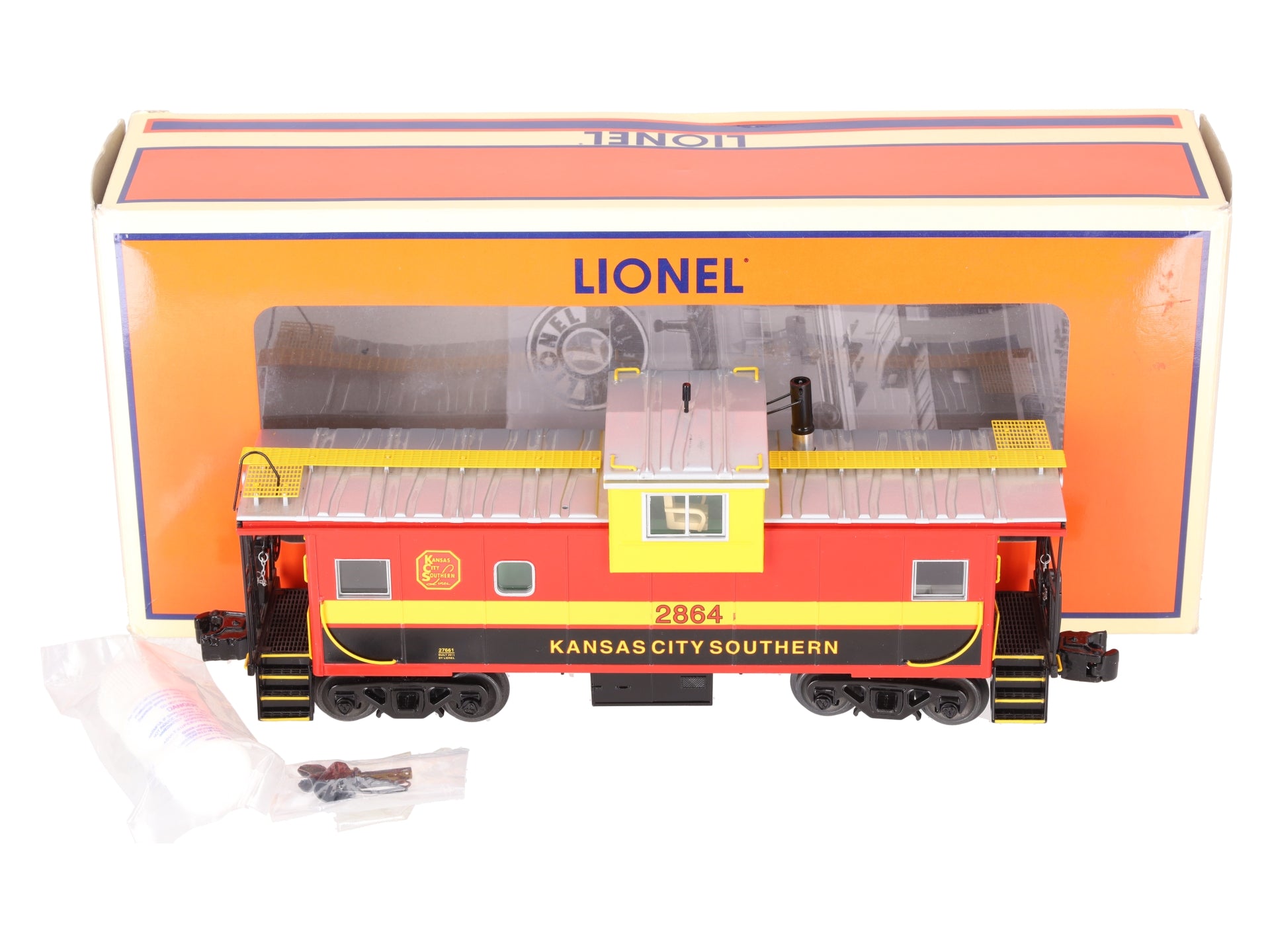 Lionel 6-27661 Kansas City Southern Extended Vision Caboose w/ Smoke & Light EX/Box