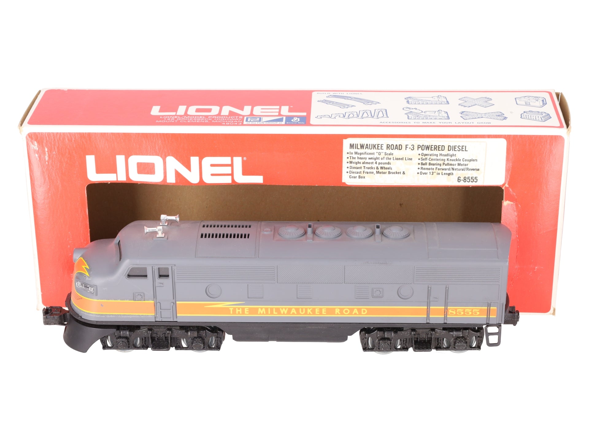 Lionel 6-8555 O Gauge Milwaukee Road F-3 Powered A Unit Diesel Locomotive EX/Box