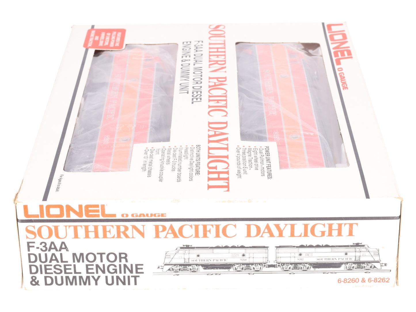 Lionel 6-8260 O Gauge Southern Pacific F3 AA Diesel Locomotive Set #8260/8262 EX/Box