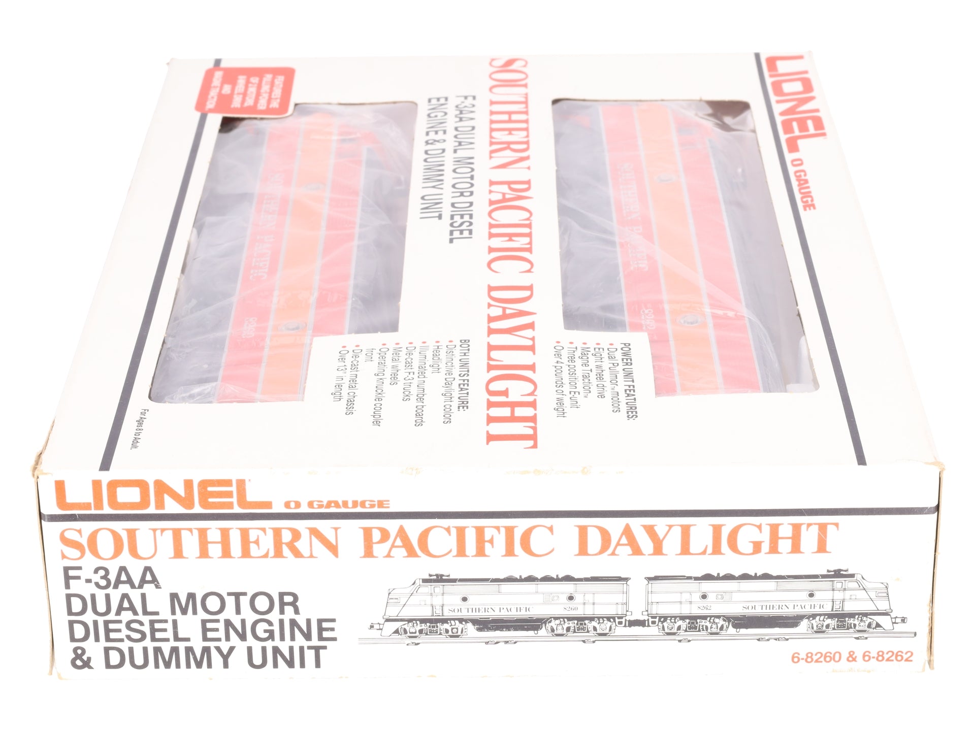 Lionel 6-8260 O Gauge Southern Pacific F3 AA Diesel Locomotive Set #8260/8262 EX/Box