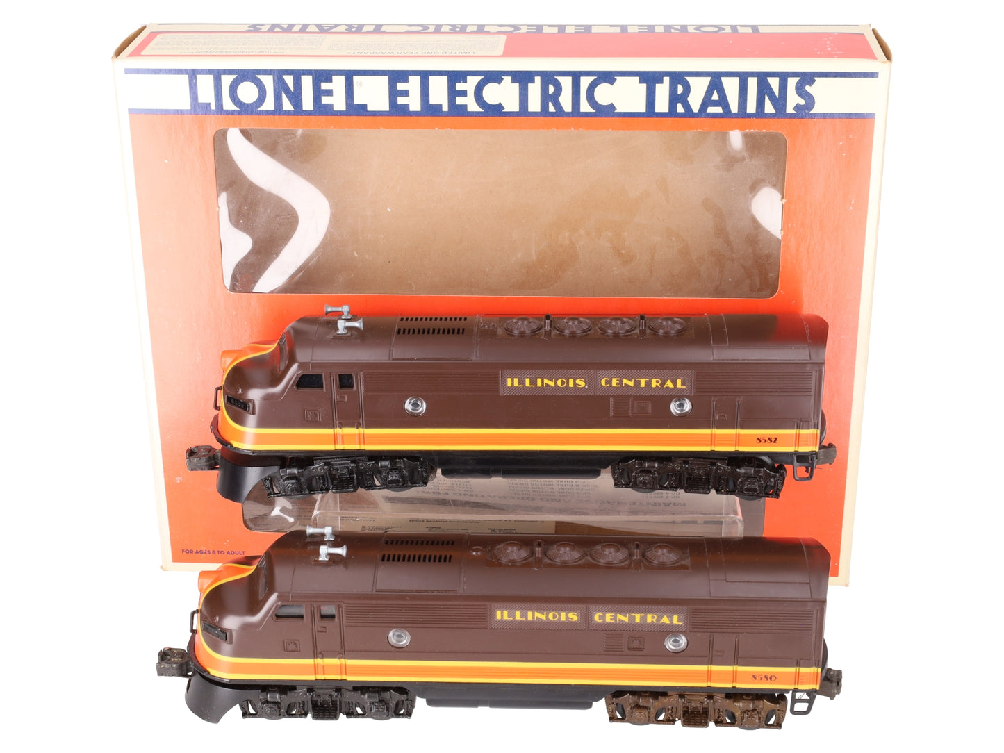 Lionel 6-8580 O Gauge Illinois Central F3 AA Diesel Locomotive Set EX/Box