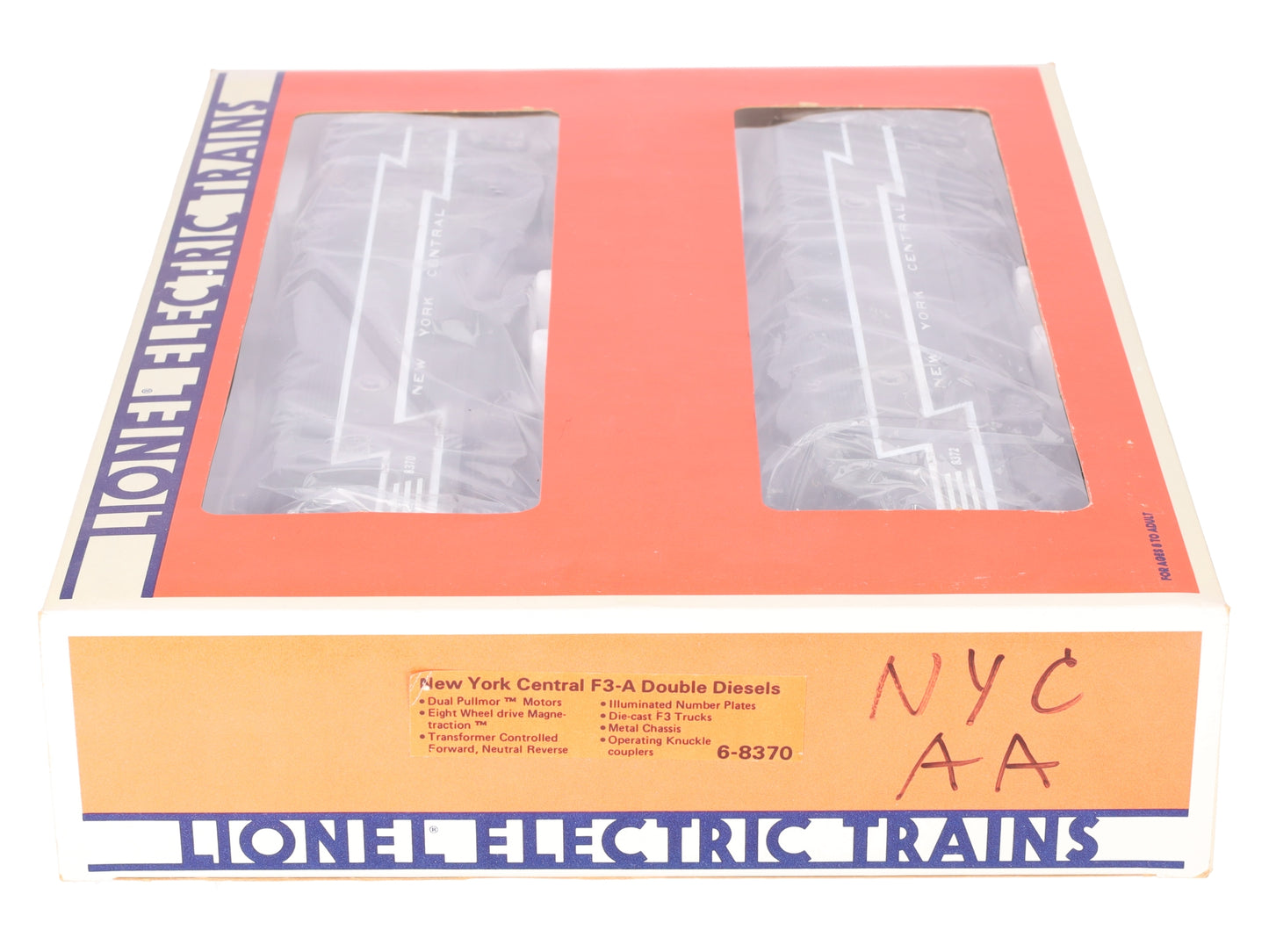 Lionel 6-8370 O Gauge New York Central F3 AA Diesel Locomotives #8372/#8370 EX/Box