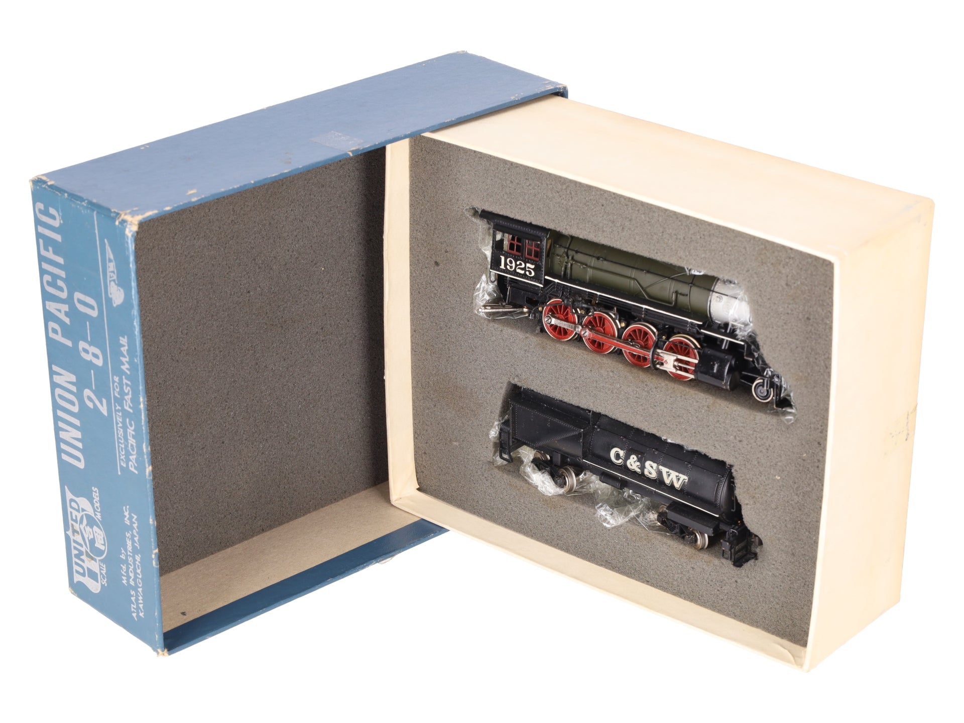 United Models HO Brass Custom Union Pacific 2-8-0 Steam Loco & Tender EX/Box
