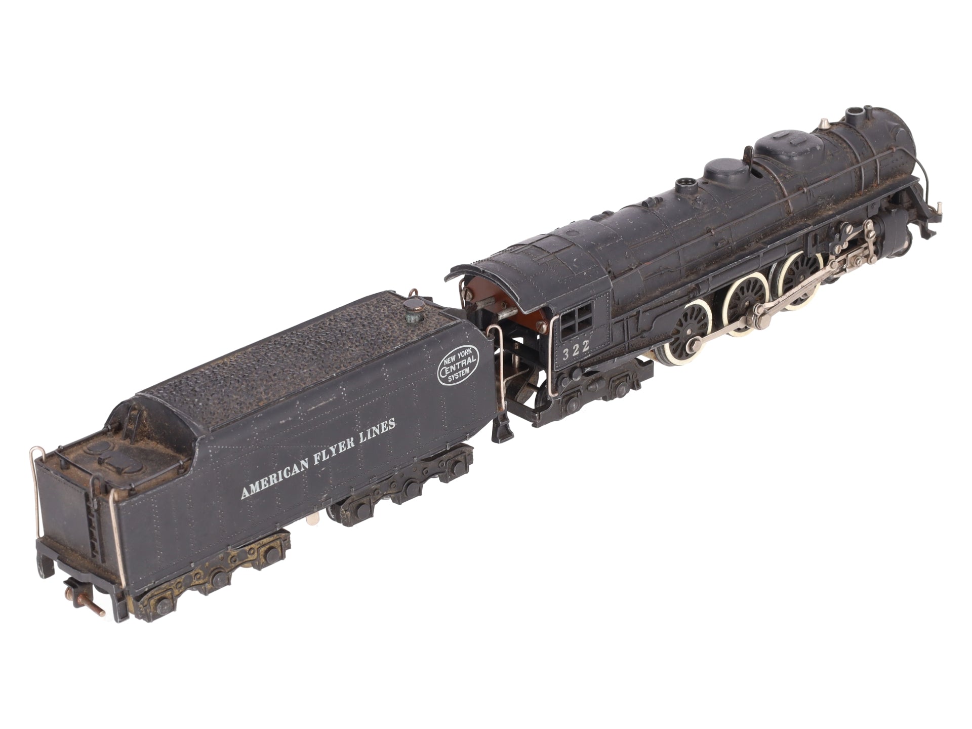 American Flyer 322 Vintage S NYC 4-6-4 Hudson Steam Locomotive & Tender VG