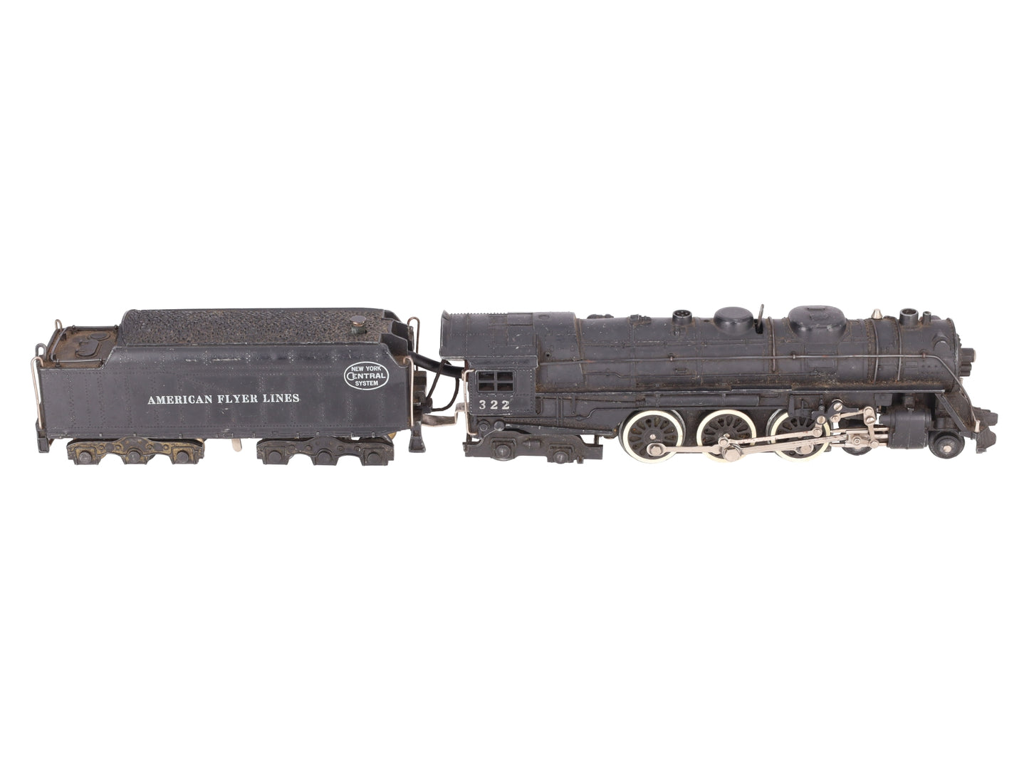 American Flyer 322 Vintage S NYC 4-6-4 Hudson Steam Locomotive & Tender VG