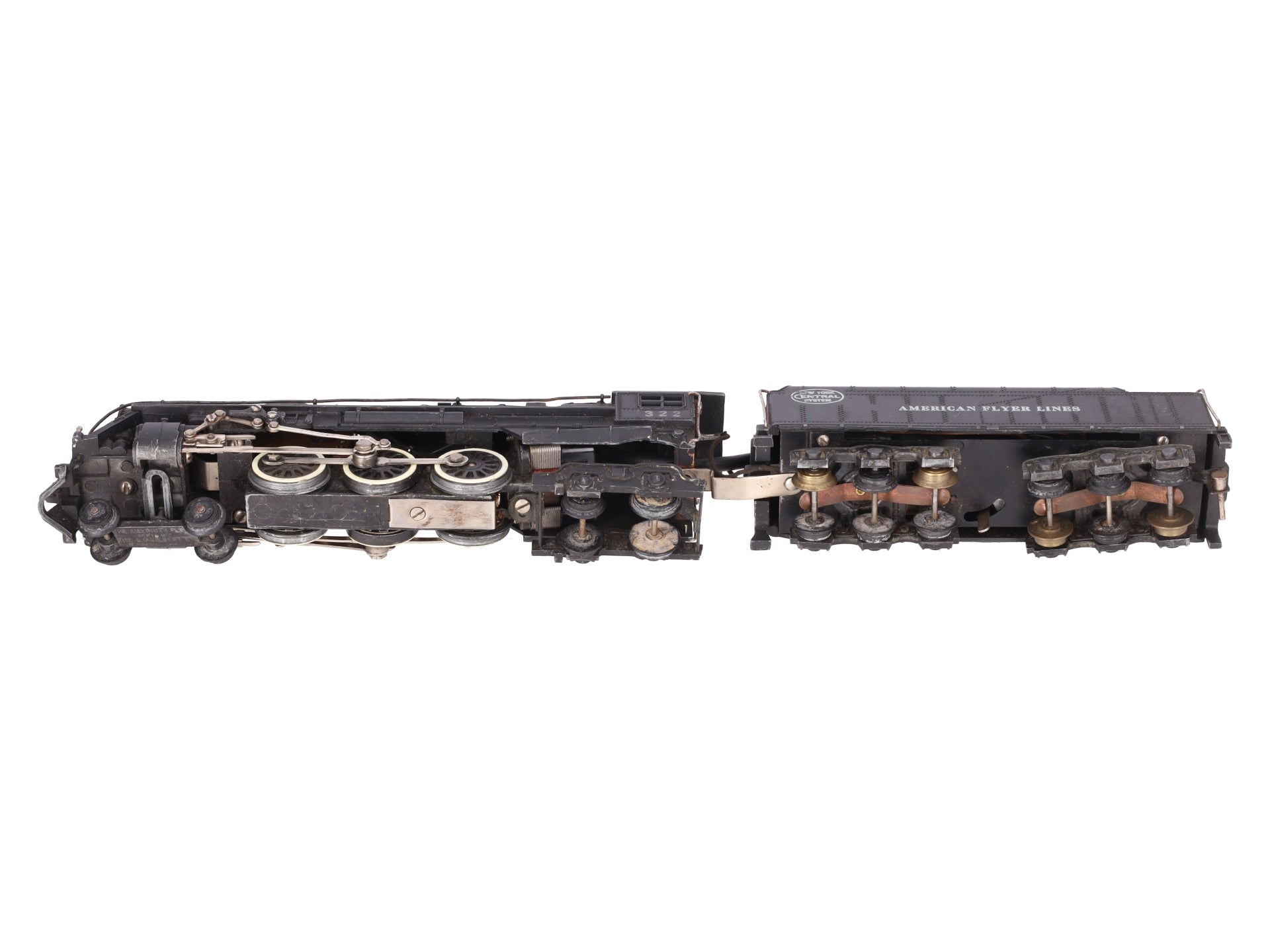 American Flyer 322 Vintage S NYC 4-6-4 Hudson Steam Locomotive & Tender VG