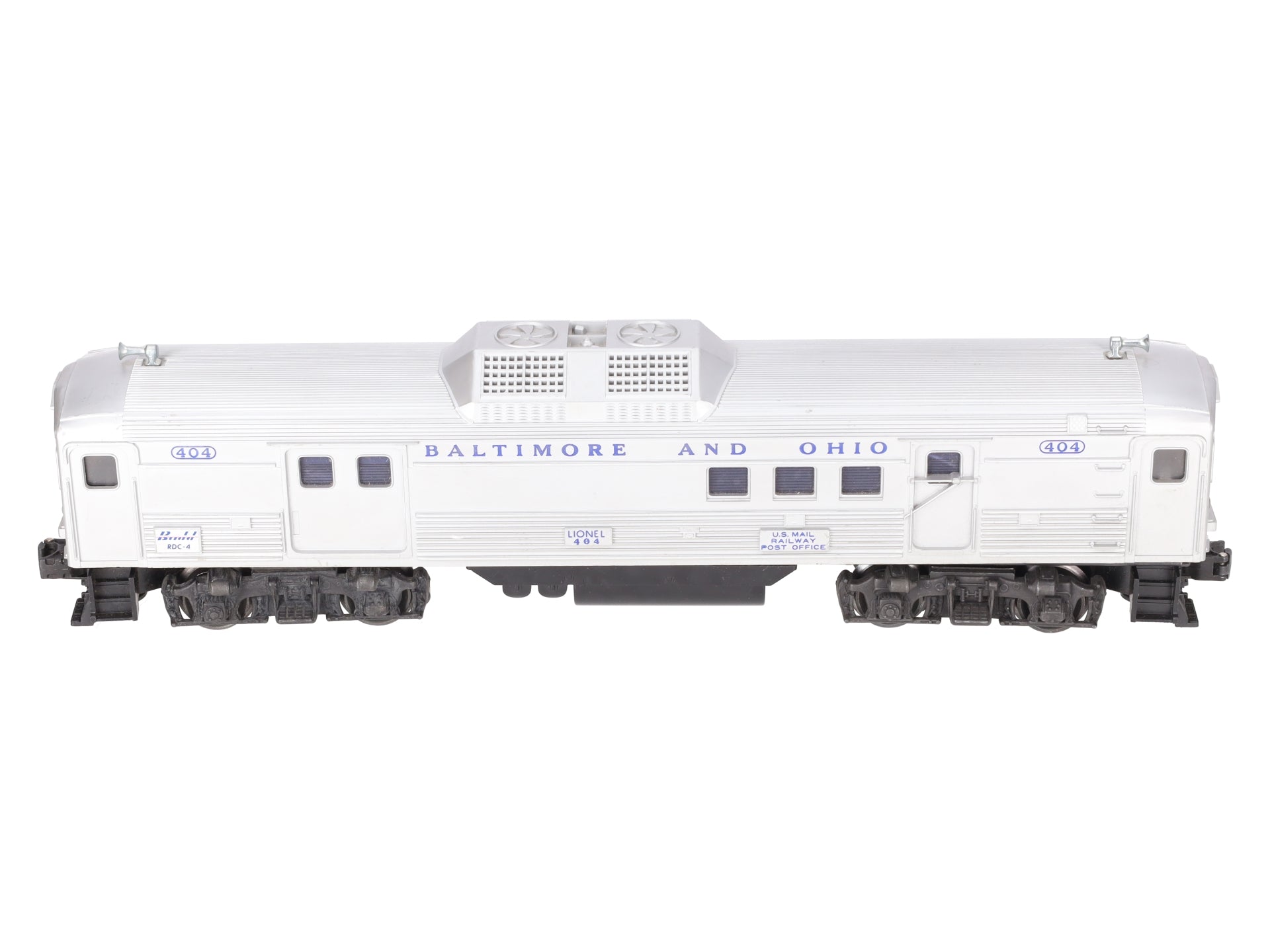 Lionel 404 Vintage O Baltimore & Ohio RDC Budd Baggage & Mail Car VG